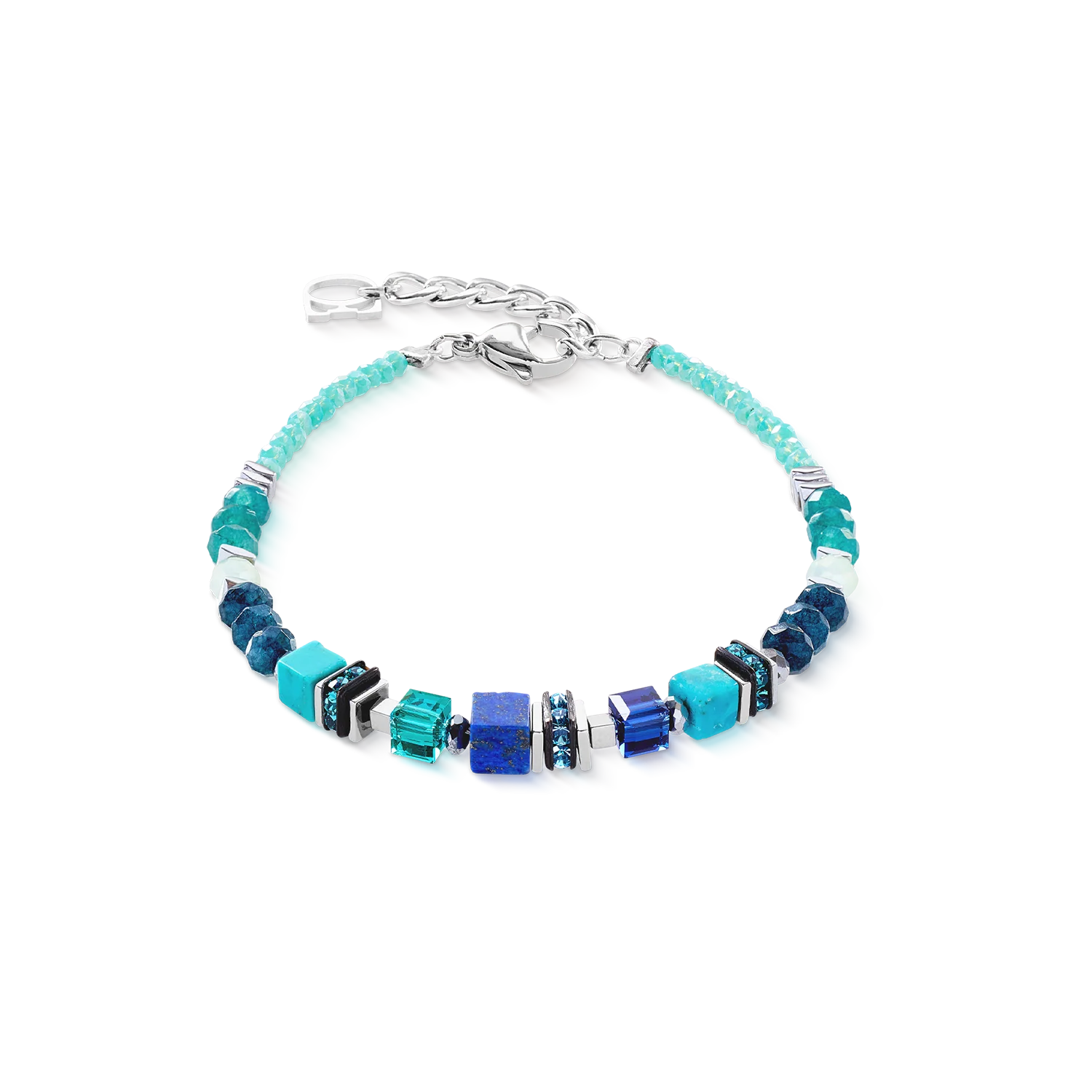 Bracelet Wave Precious Flow argent-teal