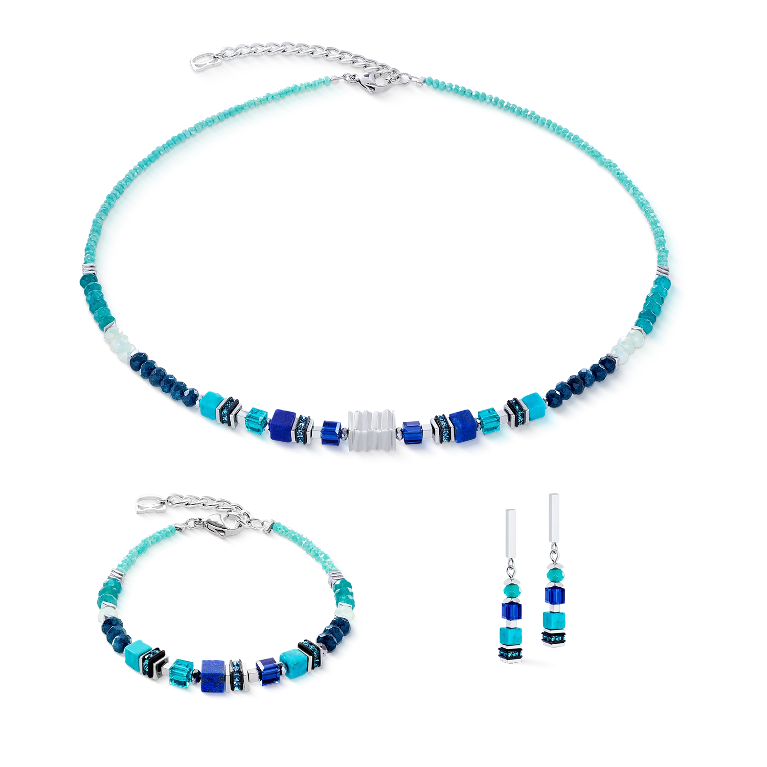 Bracelet Wave Precious Flow argent-teal - Image 3