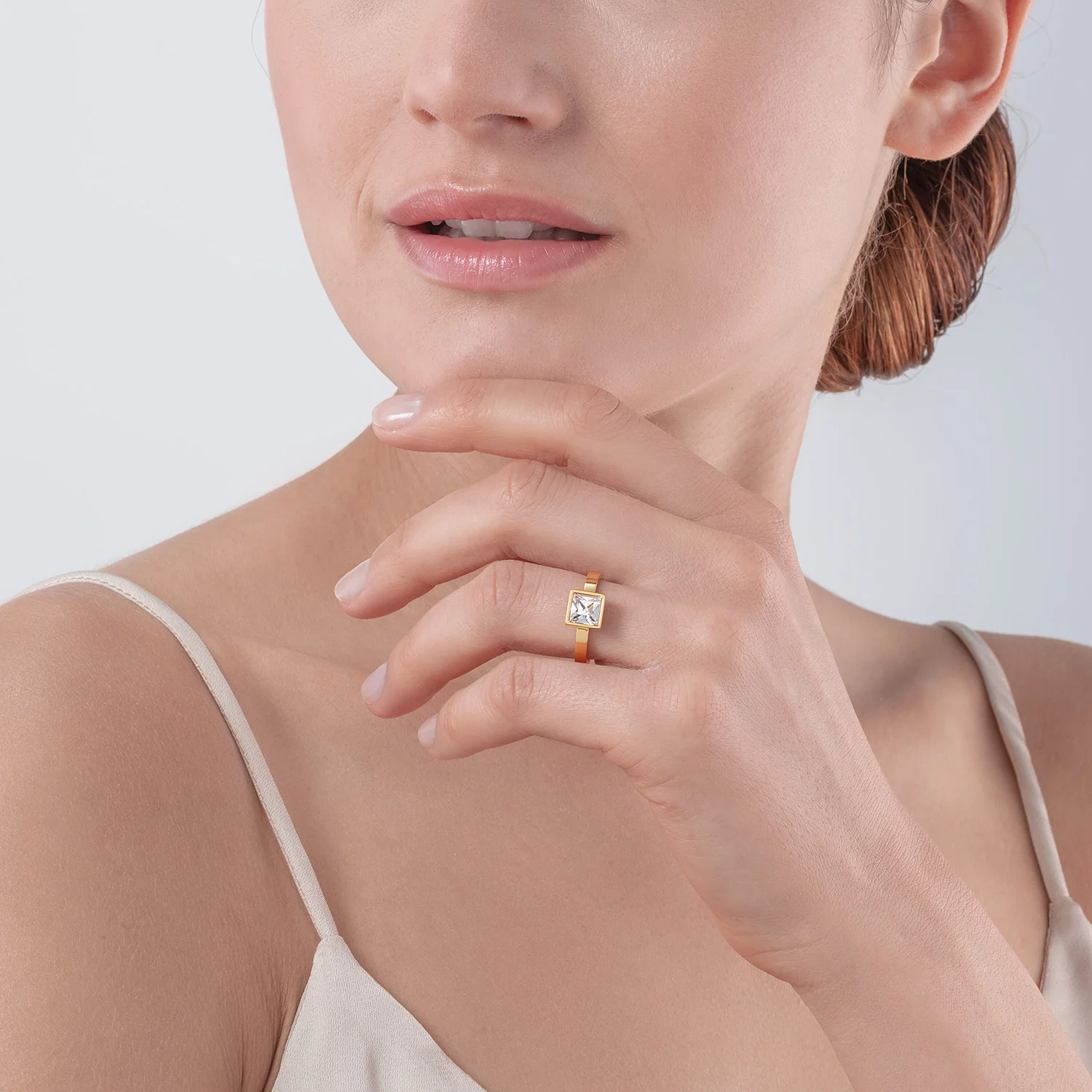 Brilliant Square big bague or cristal - Image 4