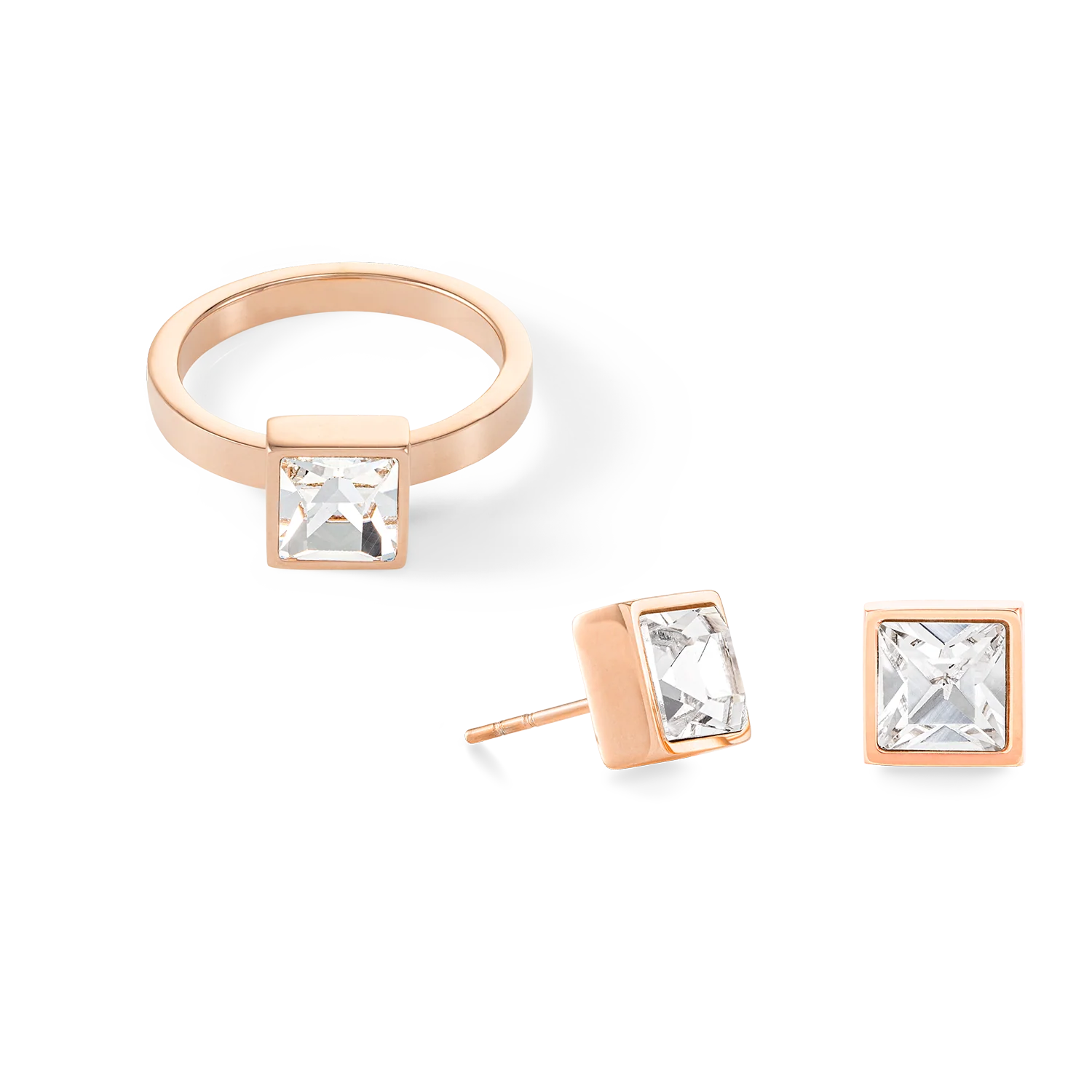 Brilliant Square big bague or rose cristal - Image 3