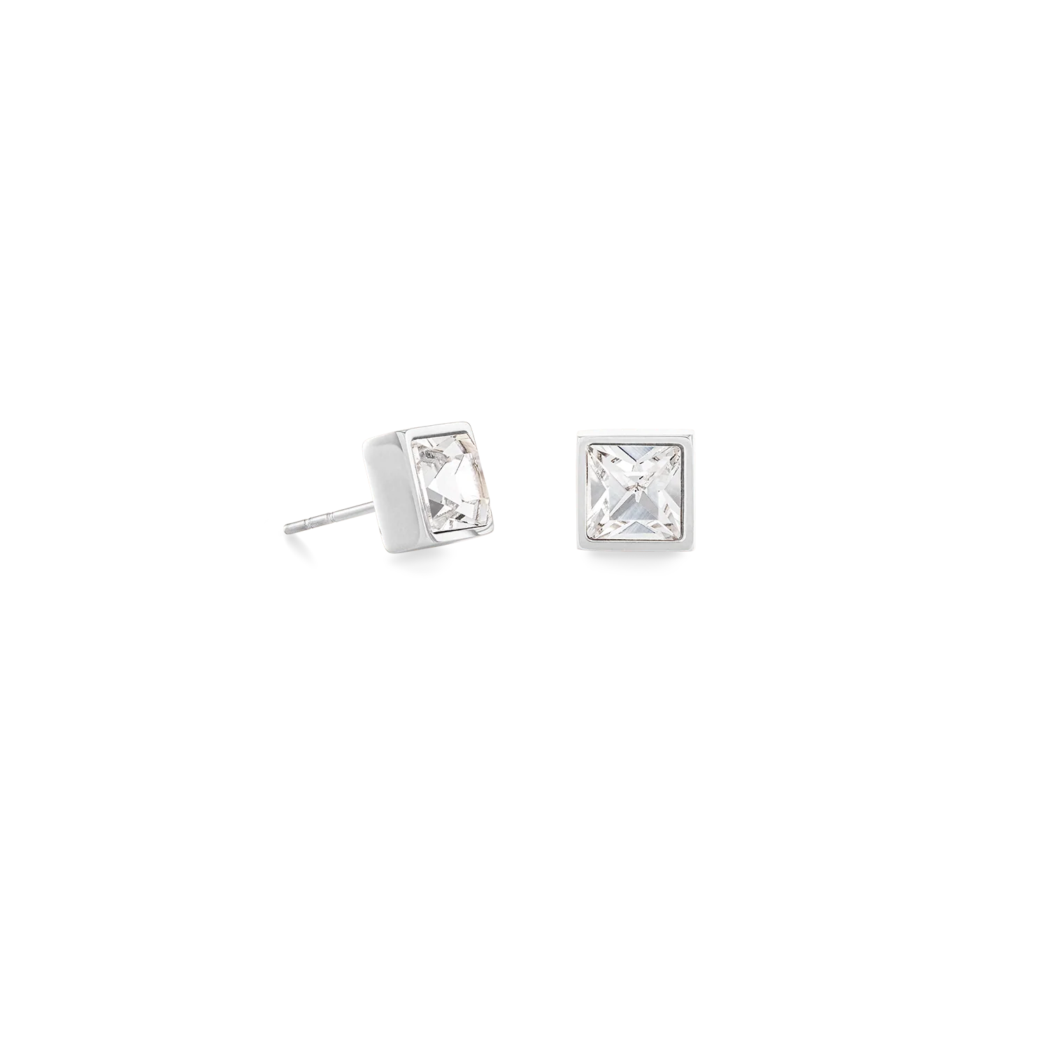 Brilliant Square big boucles d'oreille argent cristal - Image 2