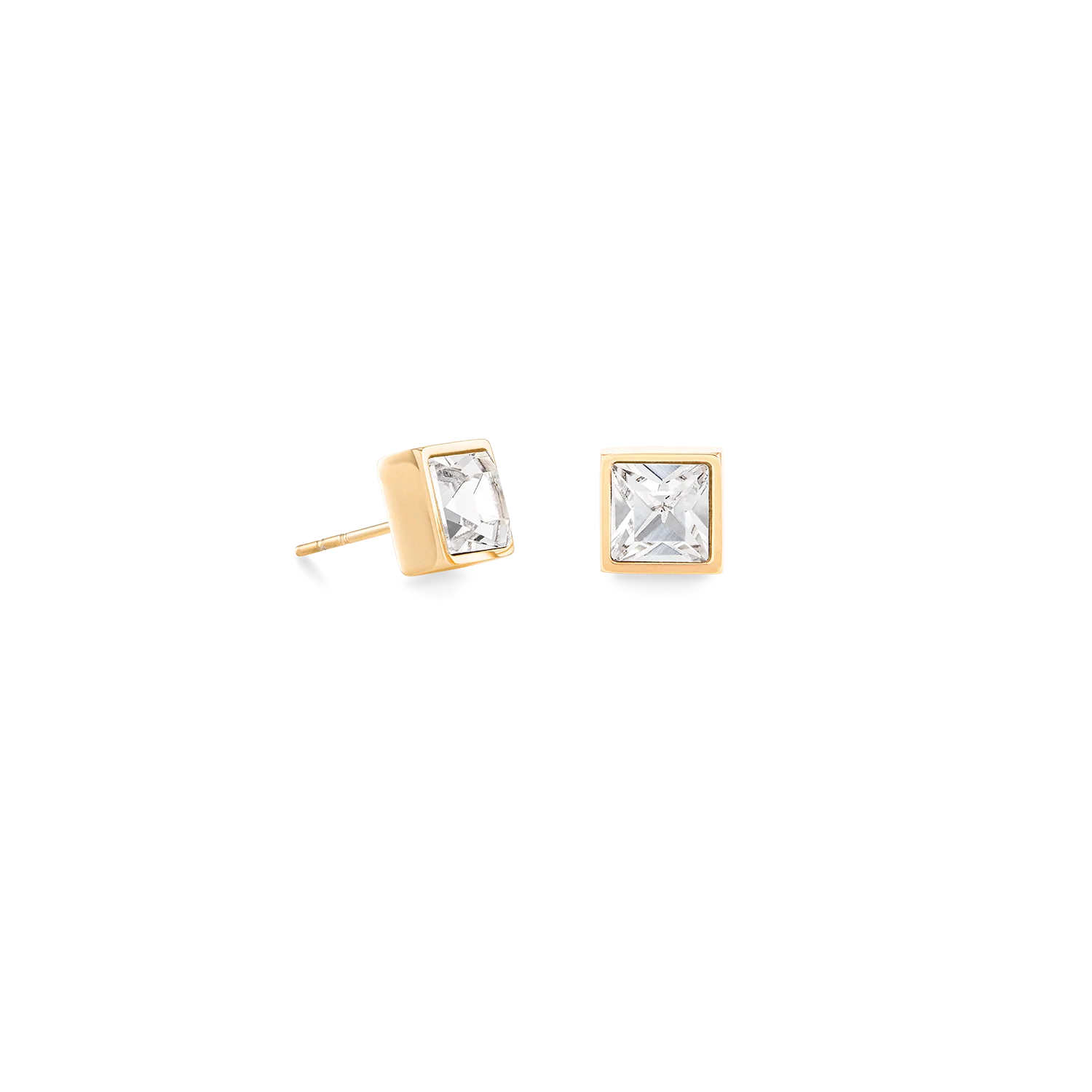 Brilliant Square big boucles d'oreille or cristal