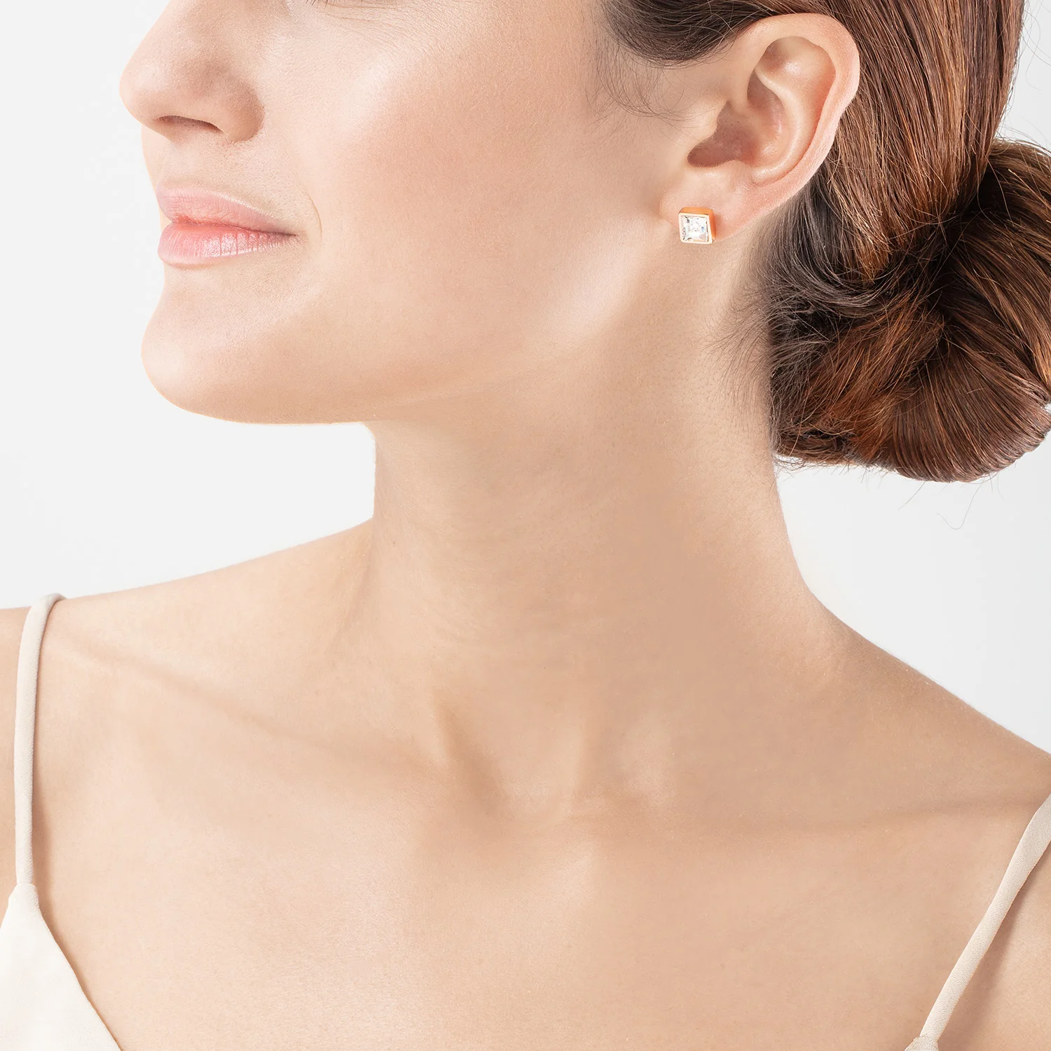 Brilliant Square big boucles d'oreille or cristal - Image 4