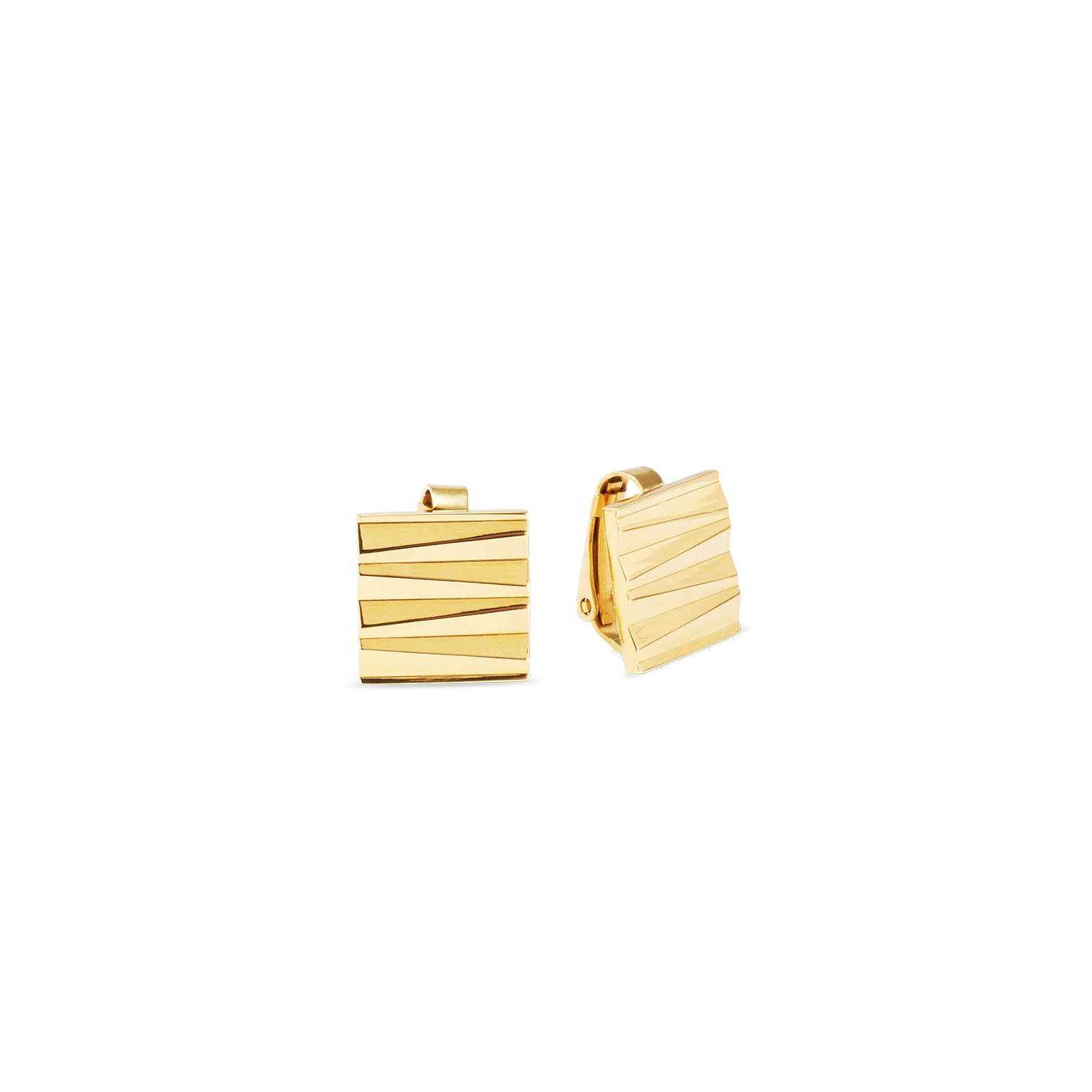 Clips d'oreilles Square Wave Gold