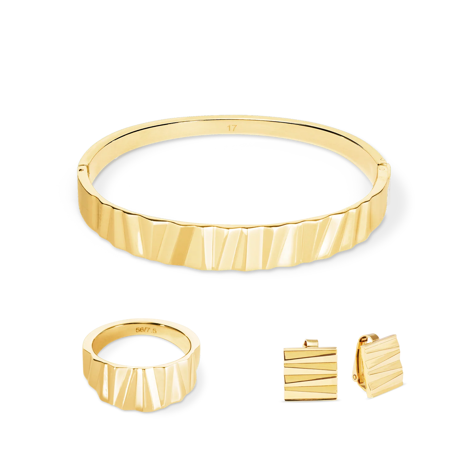 Clips d'oreilles Square Wave Gold - Image 3