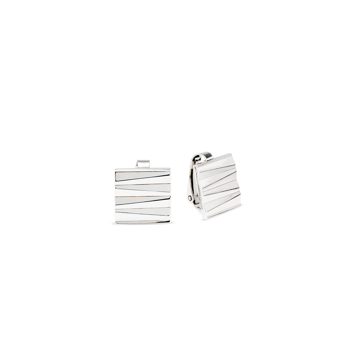 Clips d'oreilles Square Wave Silber