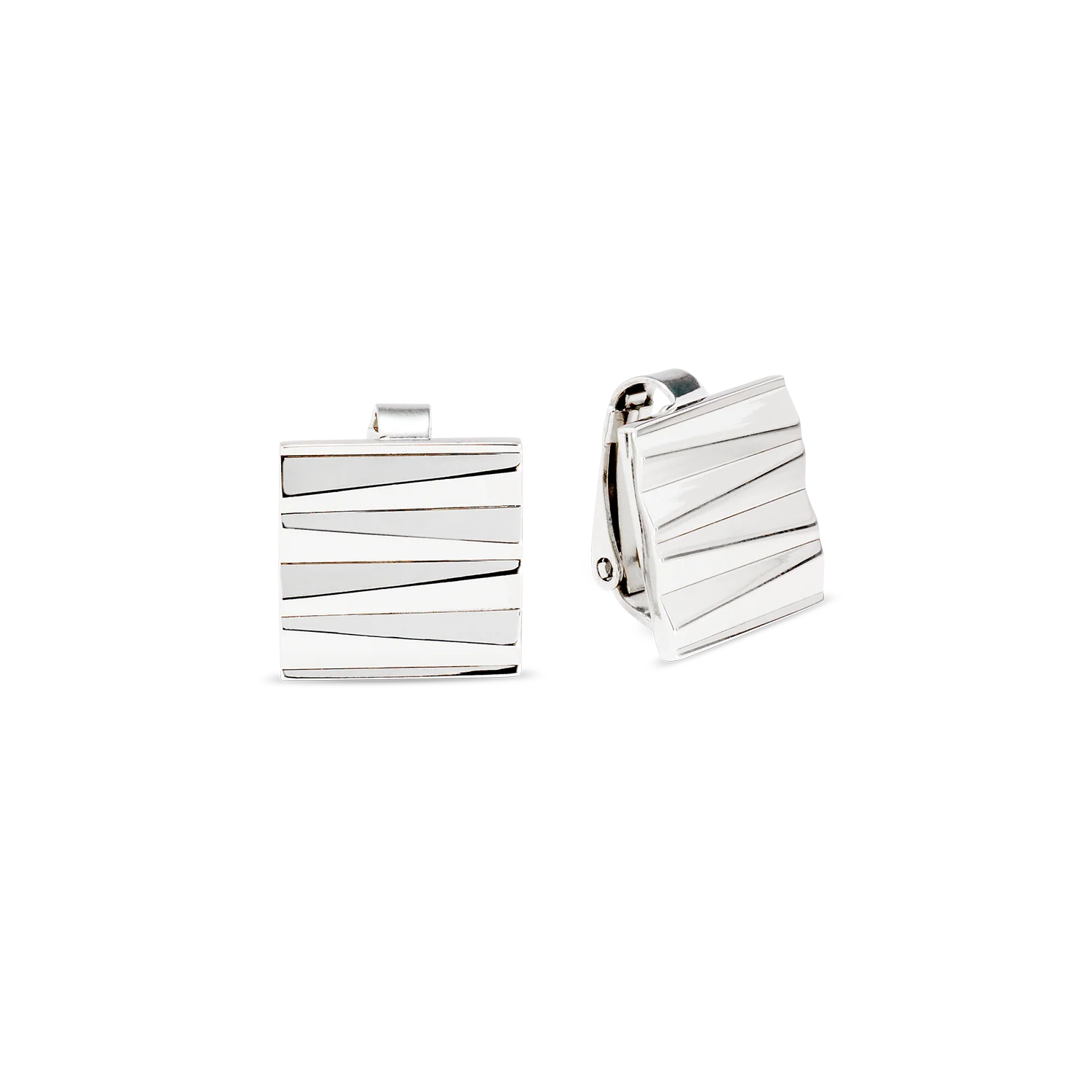 Clips d'oreilles Square Wave Silber - Image 2