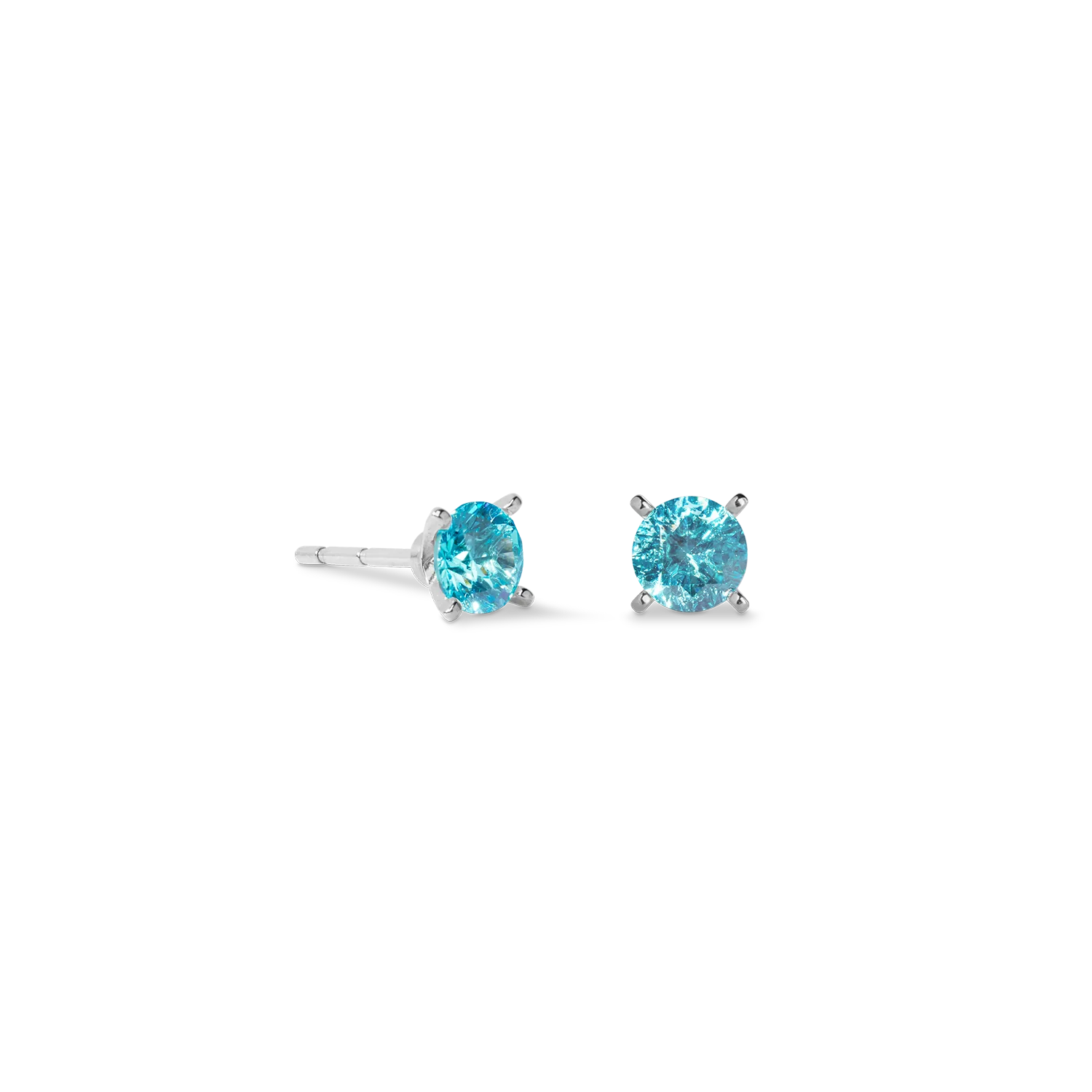 Clous d'oreilles Glam Dot 5 mm argent-aqua