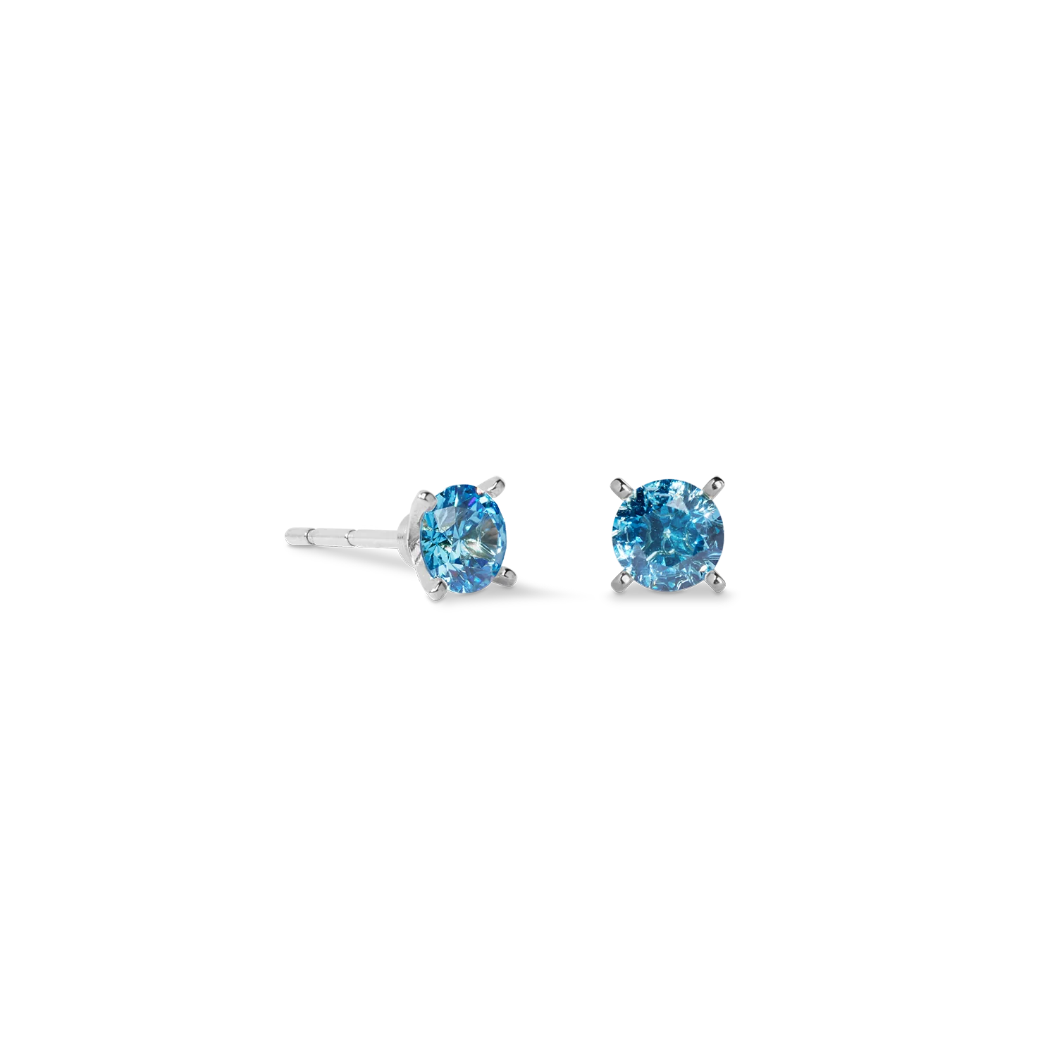 Clous d'oreilles Glam Dot 5 mm argent-bleu