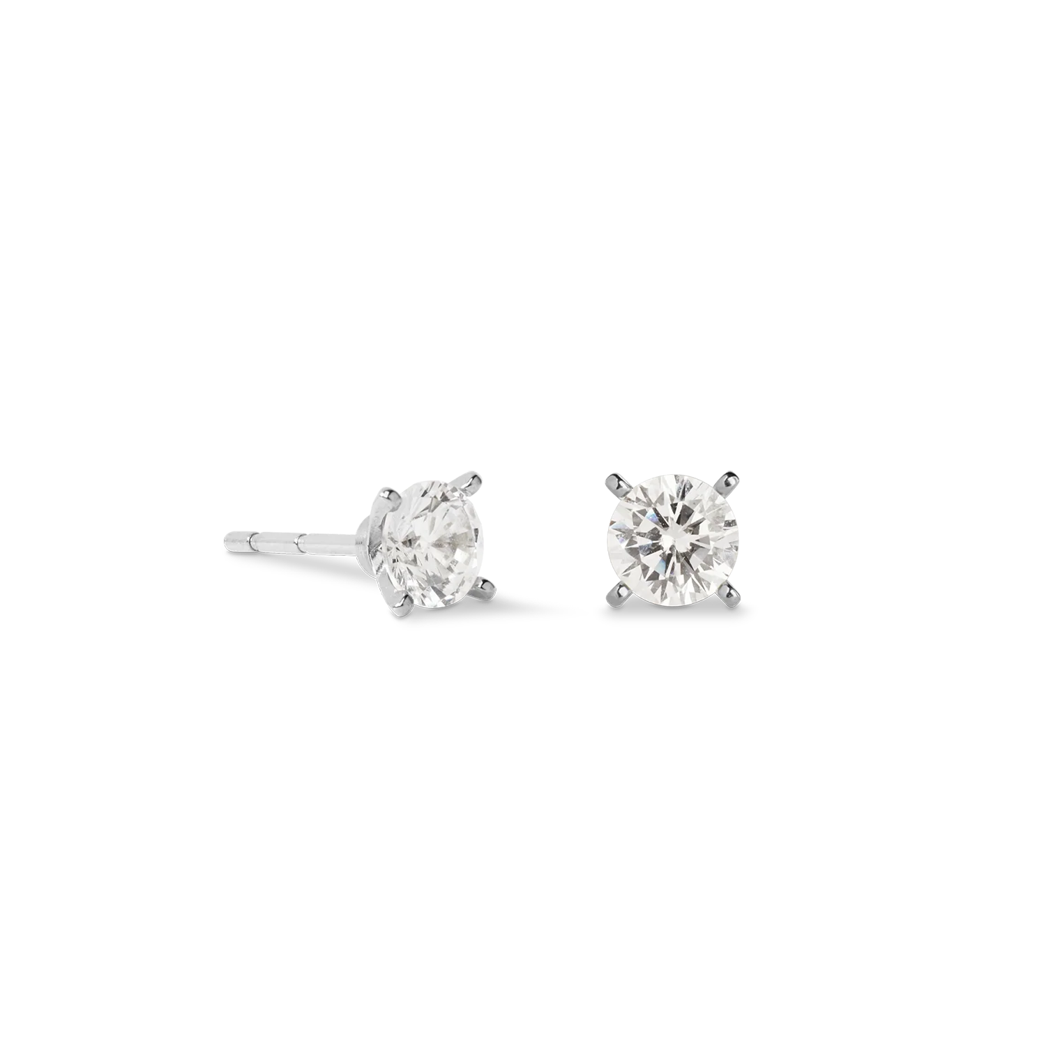 Clous d'oreilles Glam Dot 5 mm argent-cristal - Image 2