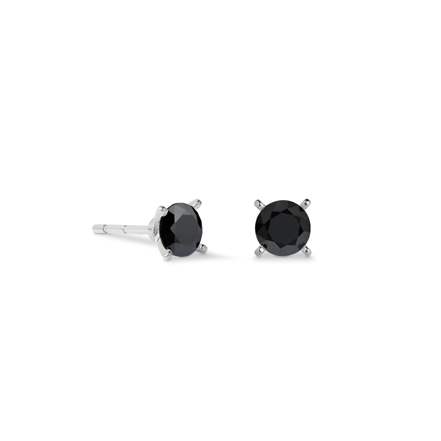 Clous d'oreilles Glam Dot 5 mm argent-noir - Image 2