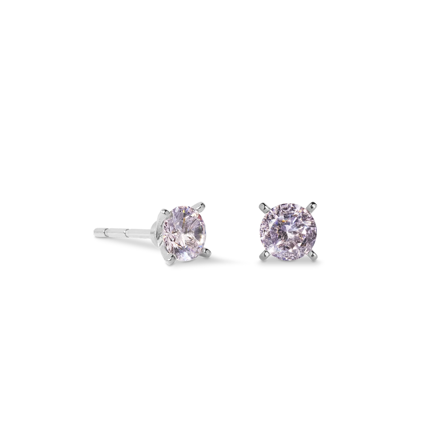 Clous d'oreilles Glam Dot 5 mm argent-rose - Image 2