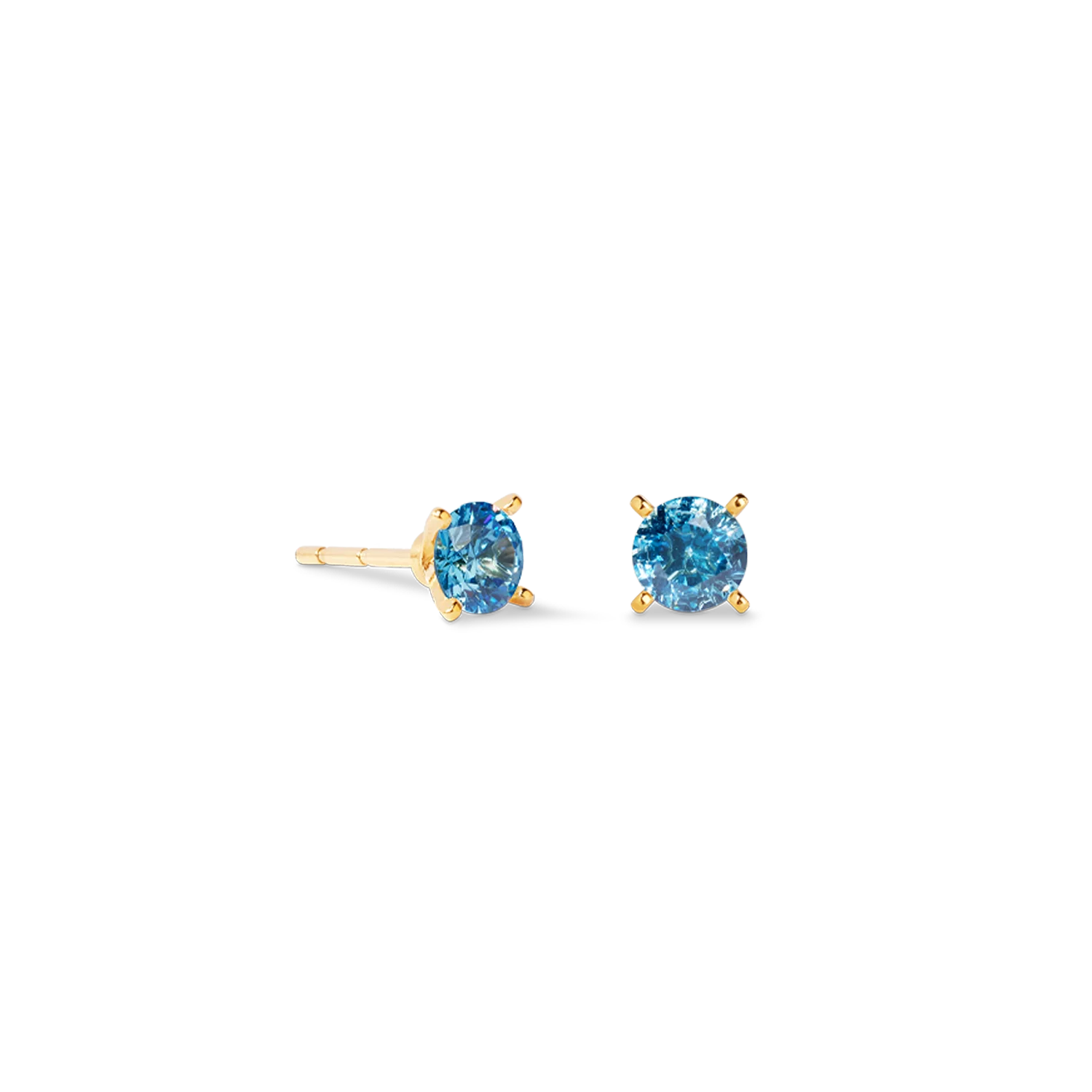 Clous d'oreilles Glam Dot 5 mm or-bleu
