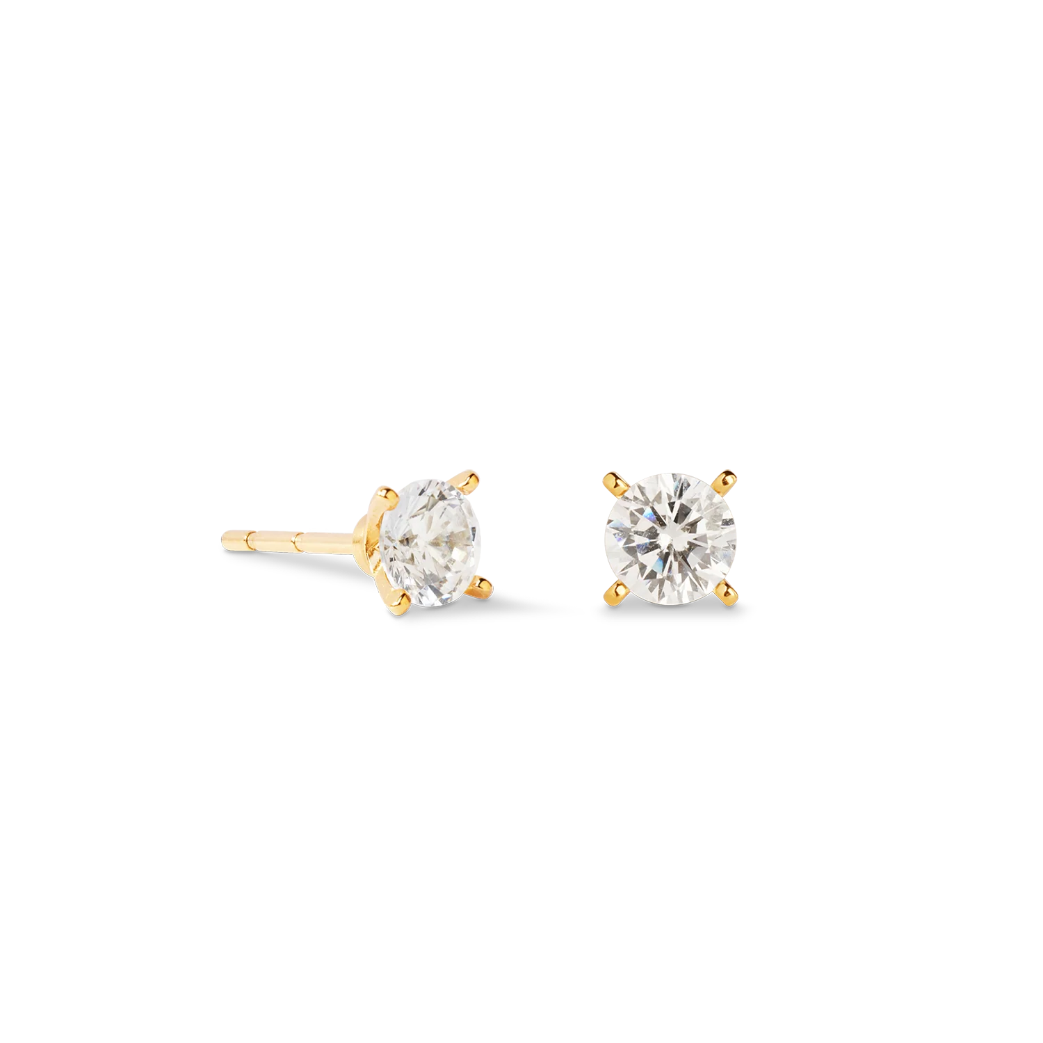 Clous d'oreilles Glam Dot 5 mm or-cristal - Image 2