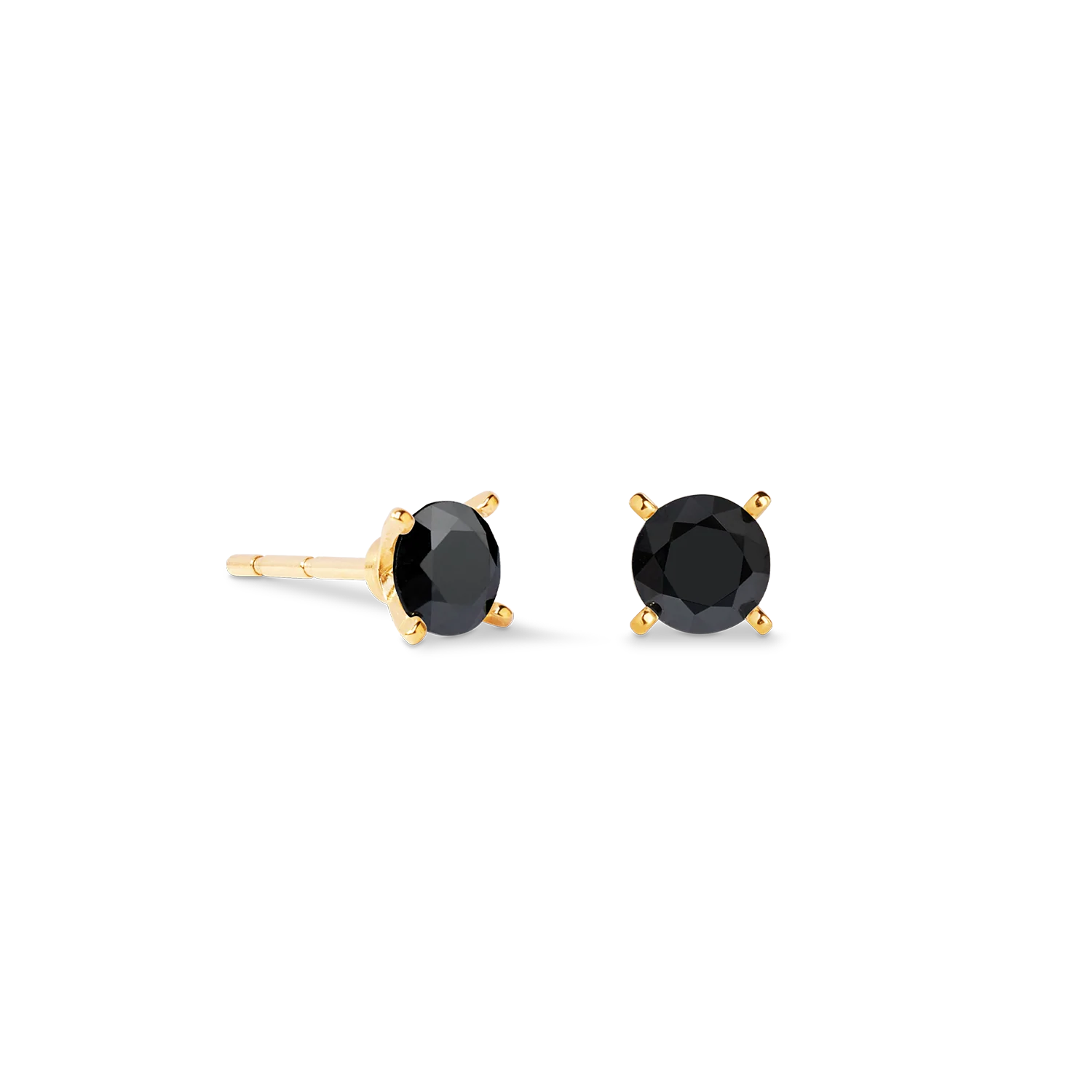 Clous d'oreilles Glam Dot 5 mm or-noir - Image 2