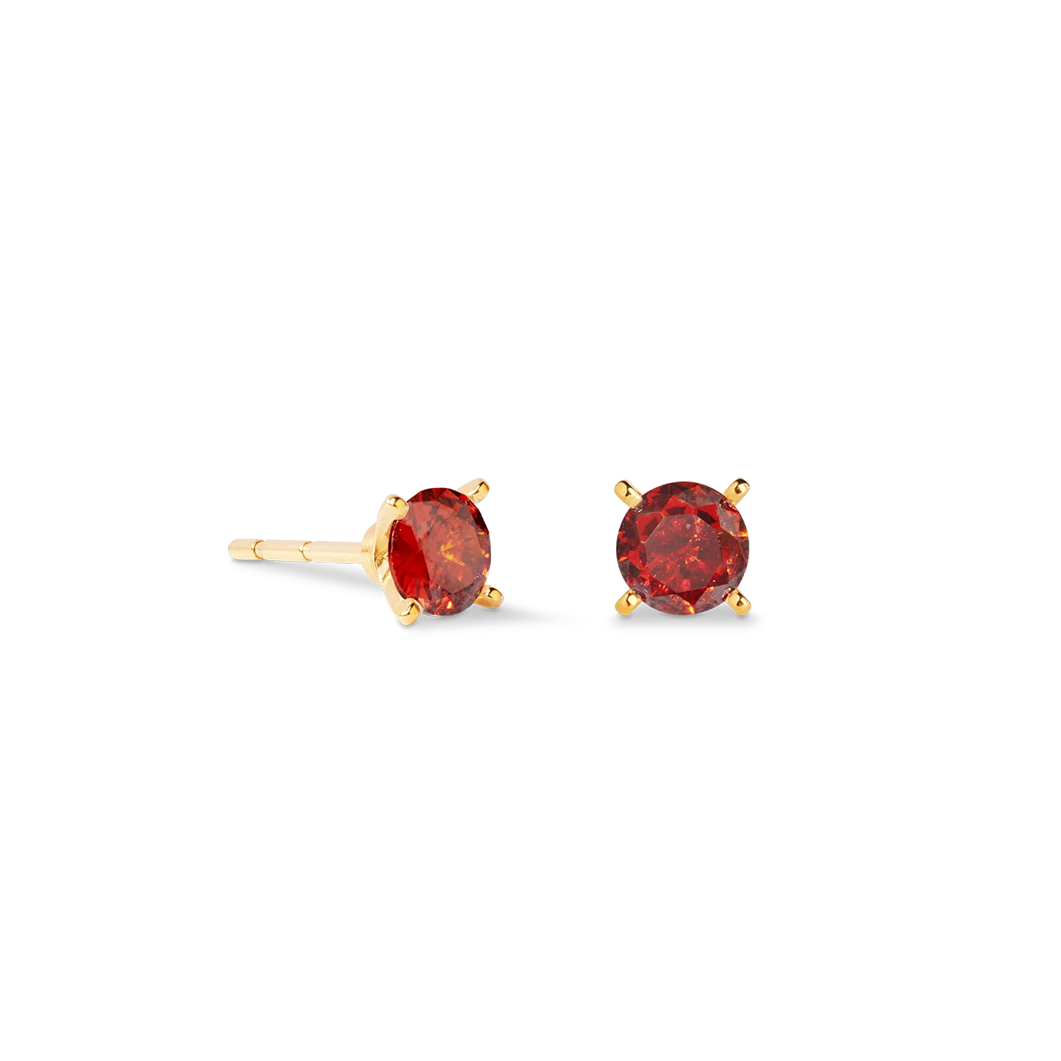 Clous d'oreilles Glam Dot 5 mm or-rouge - Image 2