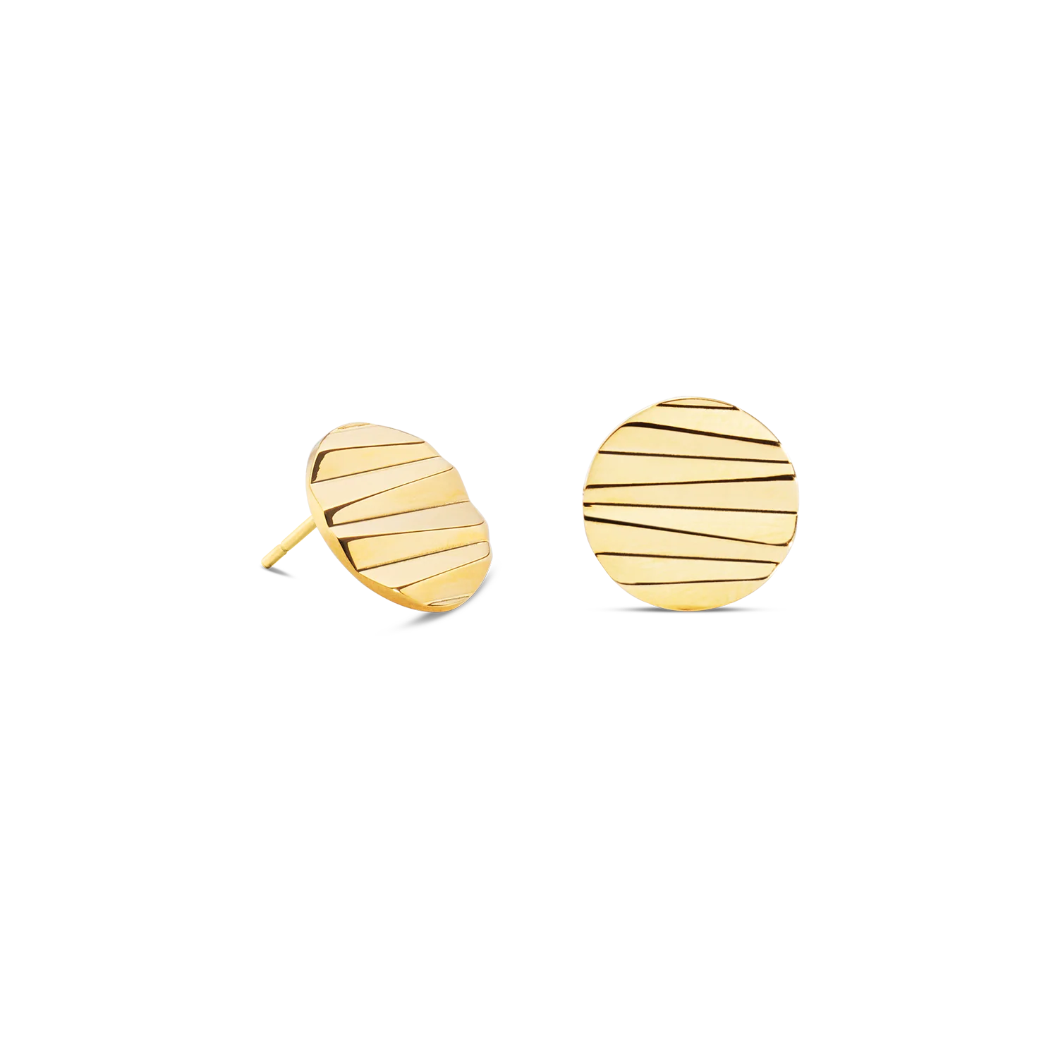 Clous d'oreilles Round Wave Gold - Image 2