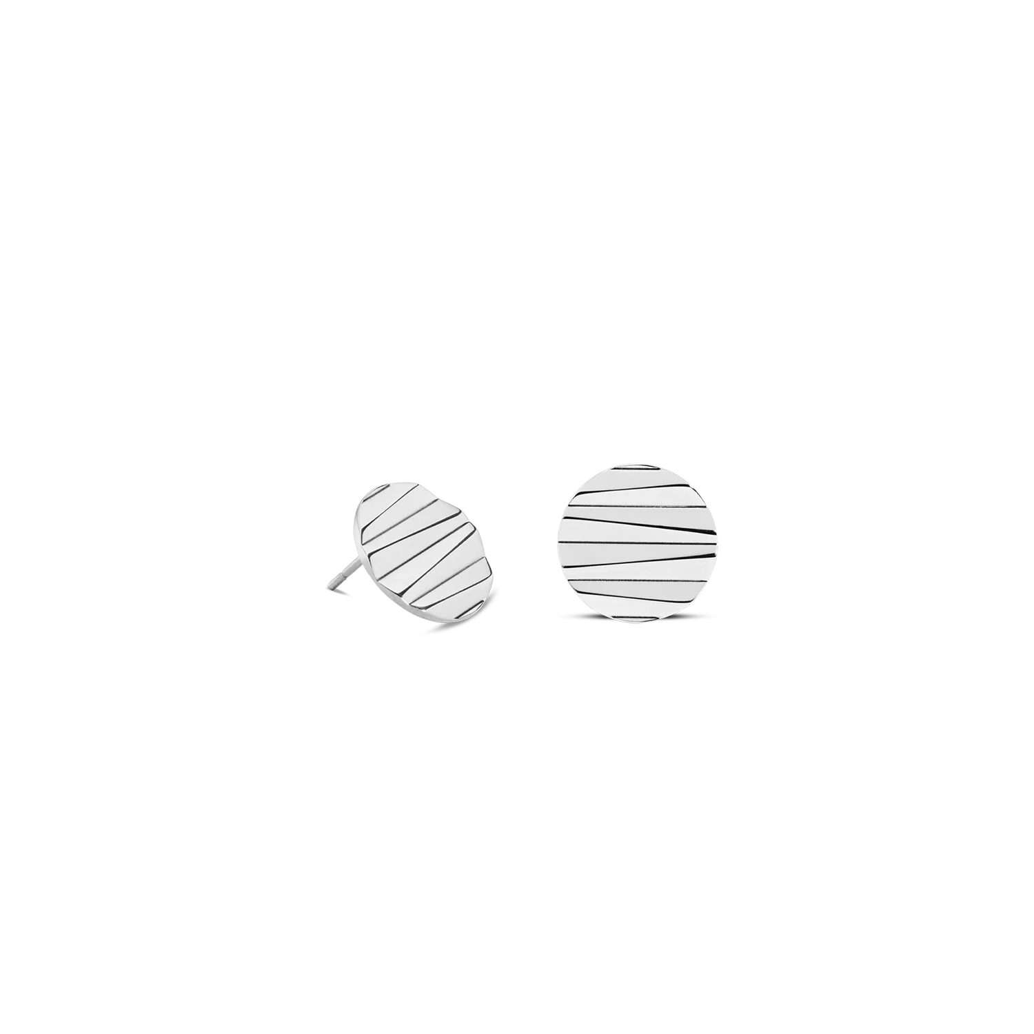 Clous d'oreilles Round Wave Silber