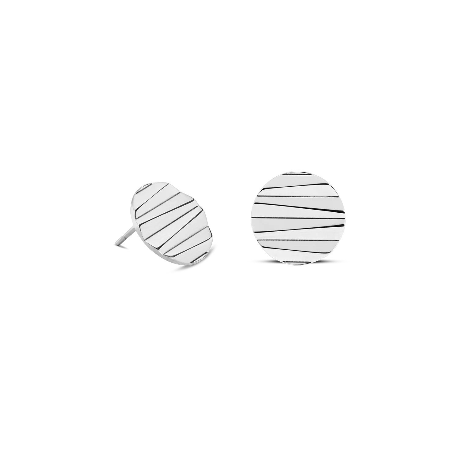 Clous d'oreilles Round Wave Silber - Image 2