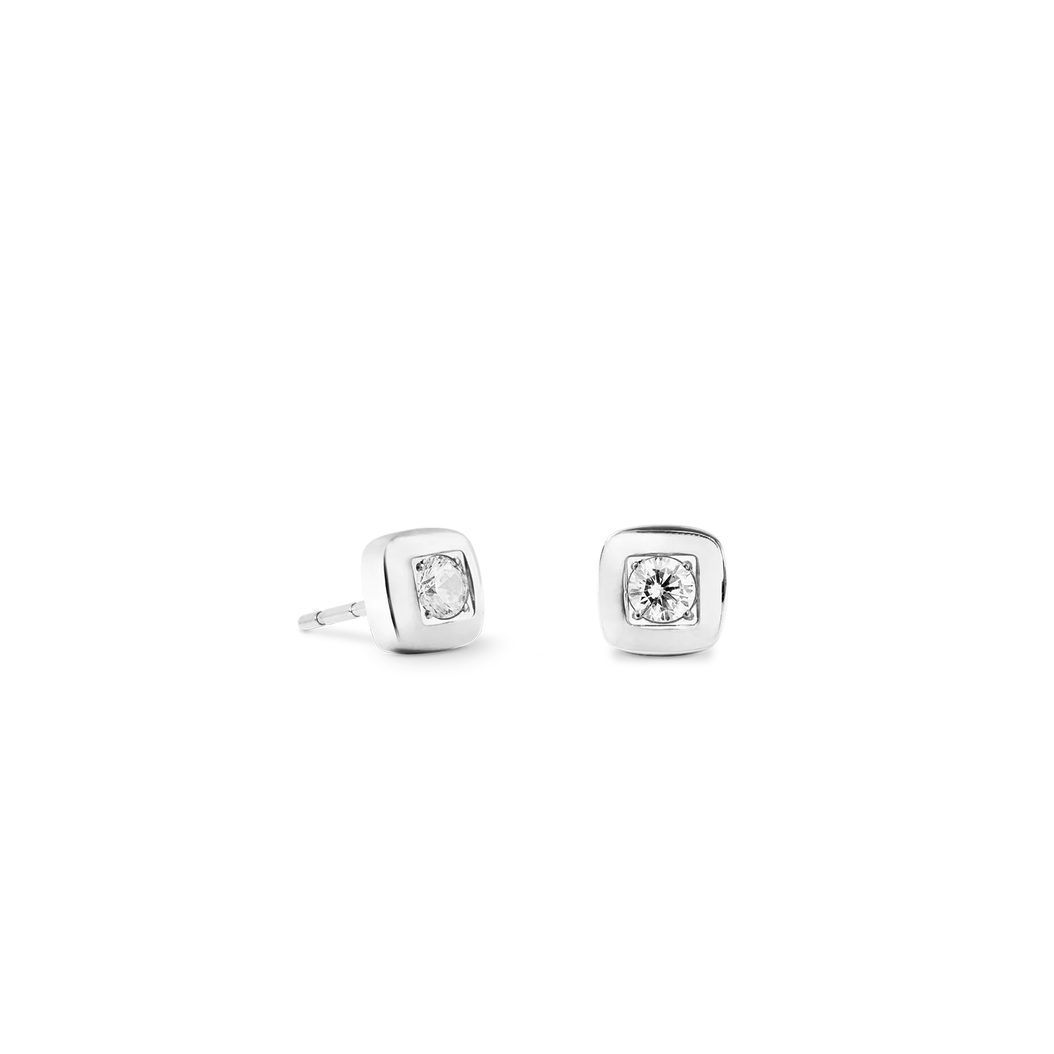 Clous d'oreilles Small Soft Cube Glow argent