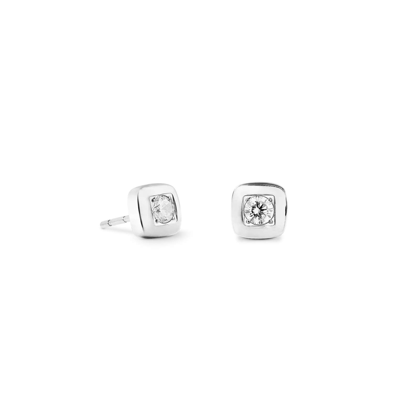 Clous d'oreilles Small Soft Cube Glow argent - Image 2