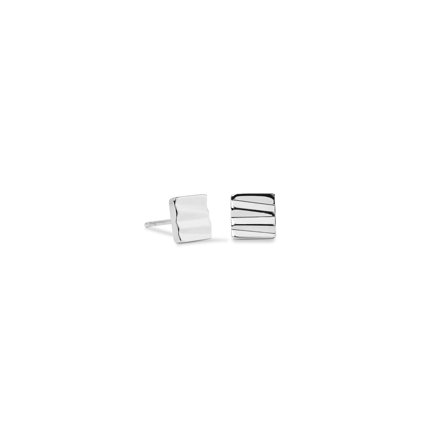Clous d'oreilles Square Wave argent