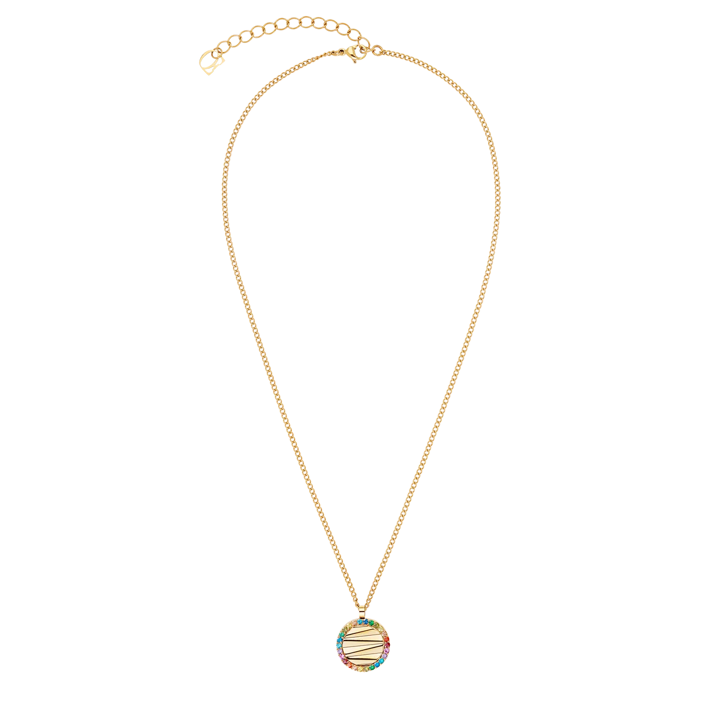 Collier Amulette Mini Waves or-Rainbow