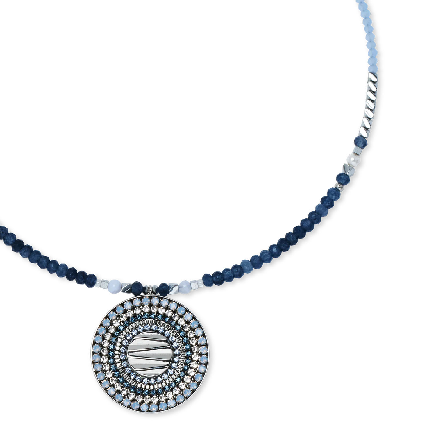 Collier Amulette Modern Future argent-bleu - Image 2