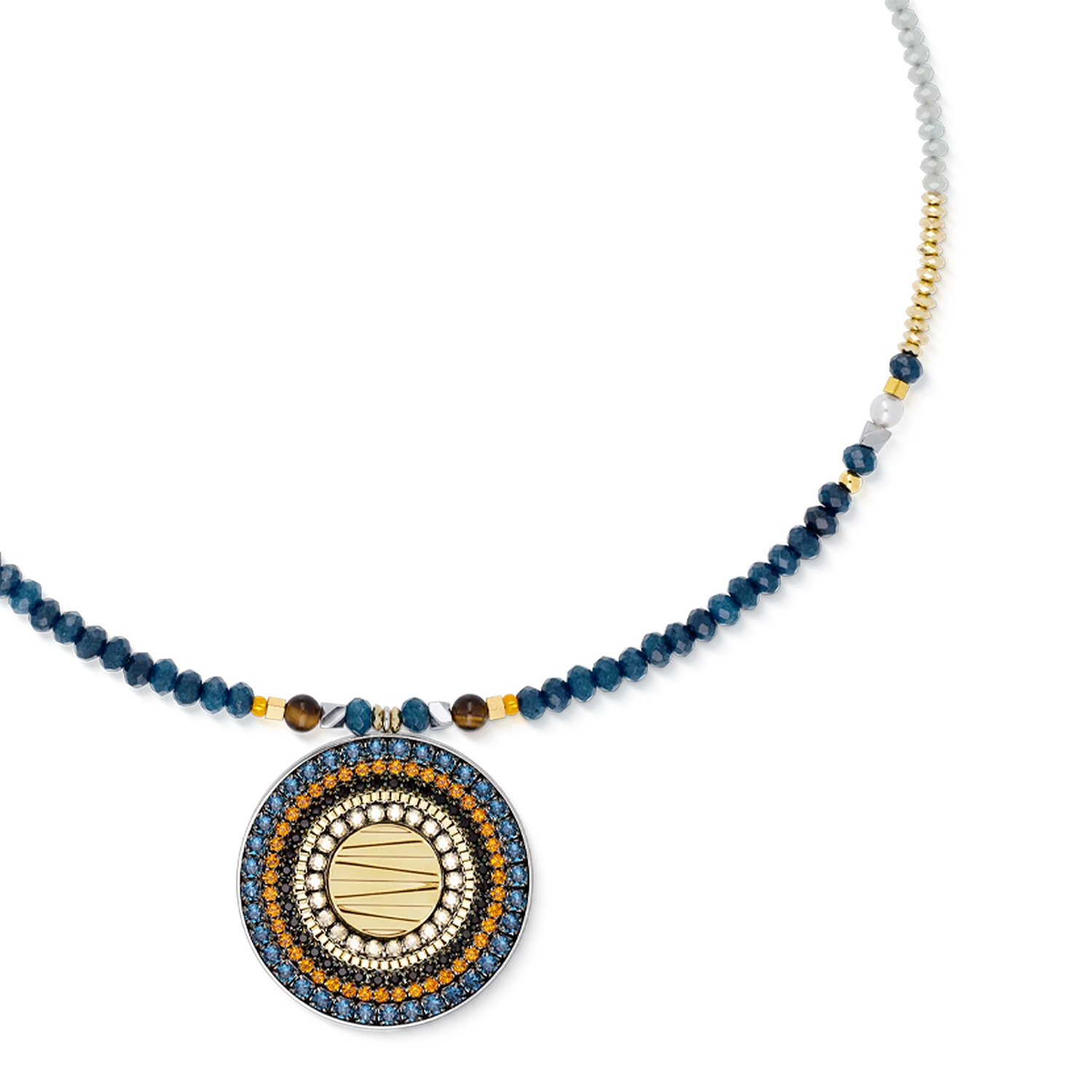 Collier Amulette Modern Future Motion bicolore - Image 2
