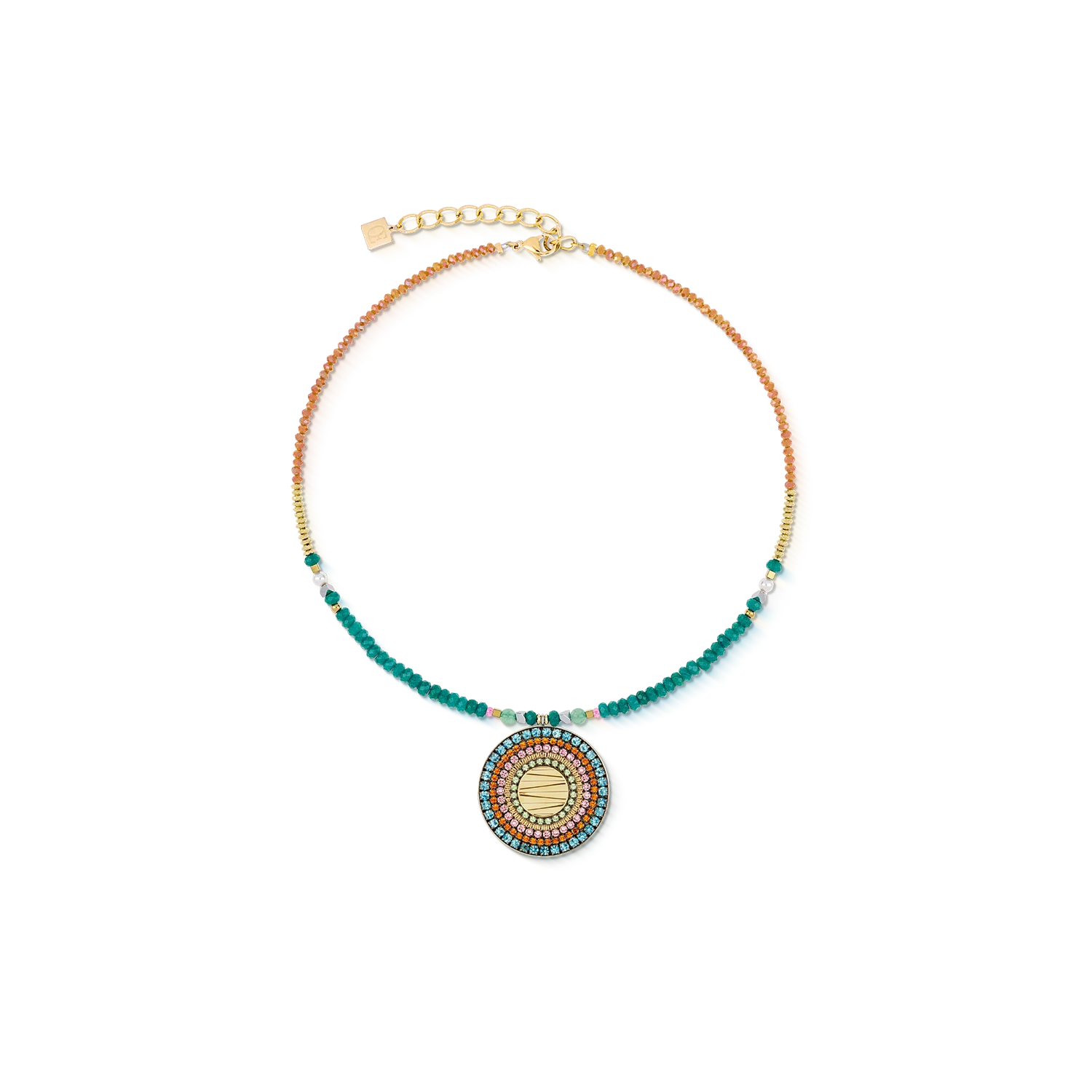 Collier Amulette Modern Future or multicolore Boho