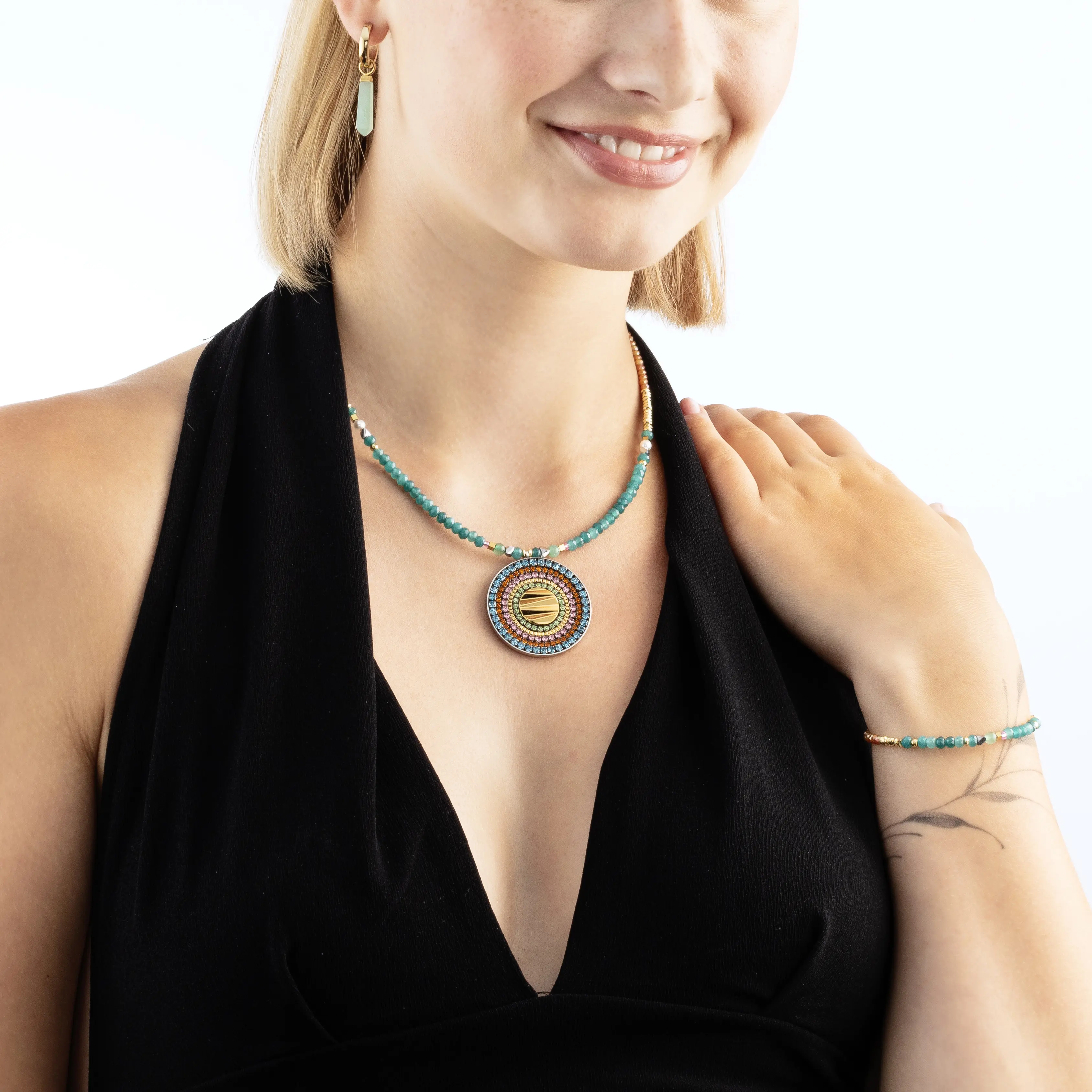 Collier Amulette Modern Future or multicolore Boho - Image 5