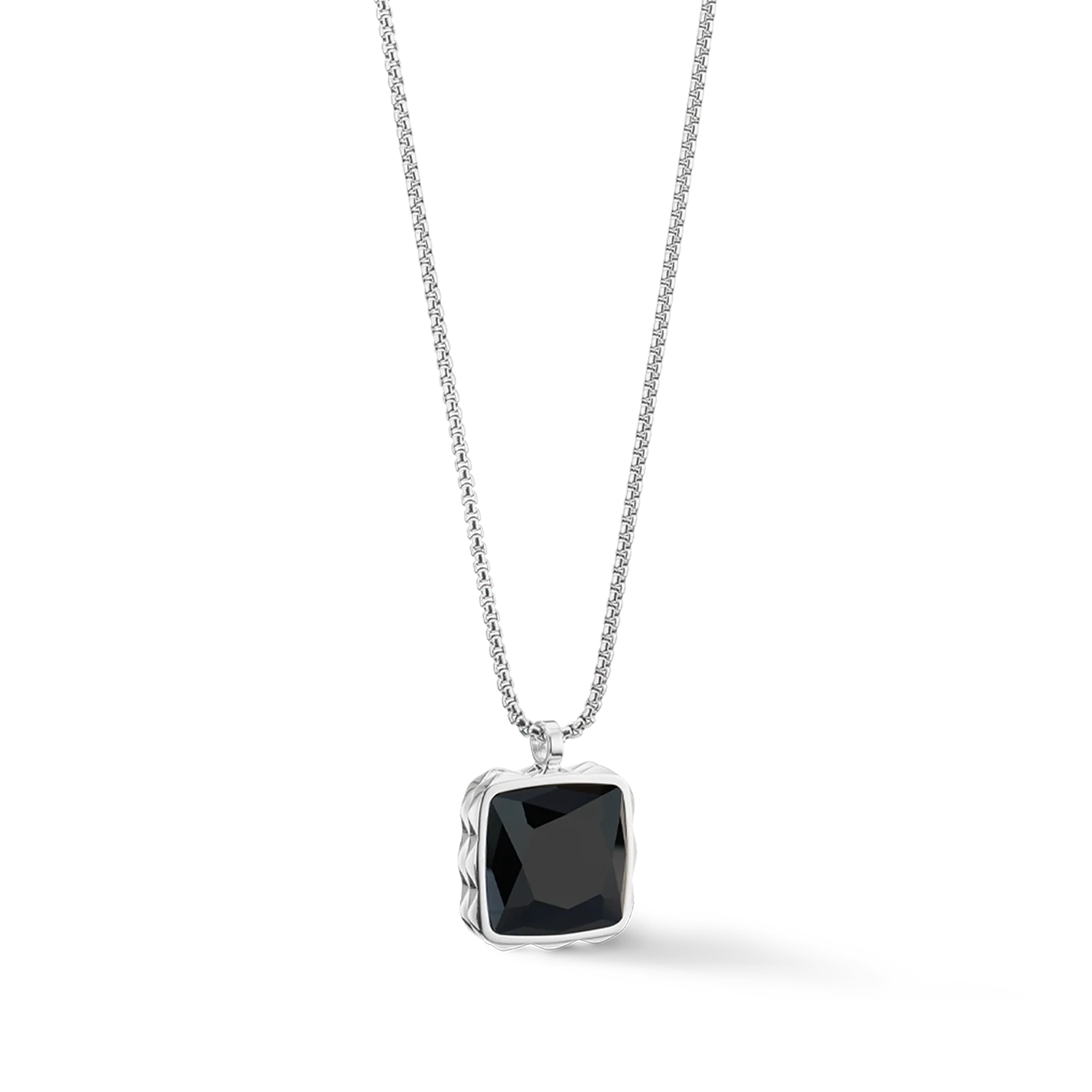 Collier Amulette Spikes Square Onyx argent-noir - Image 2