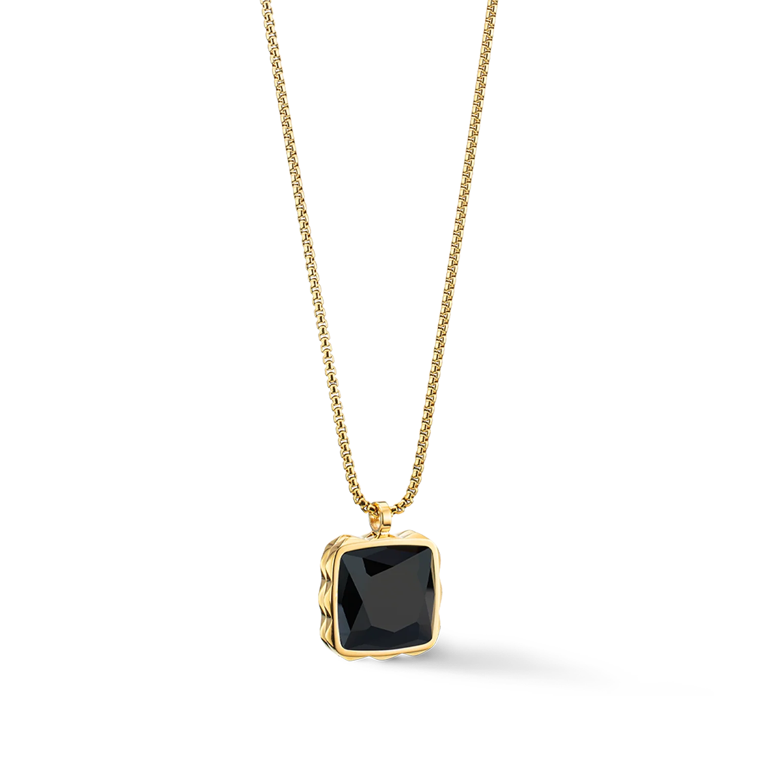 Collier Amulette Spikes Square Onyx or-noir - Image 2