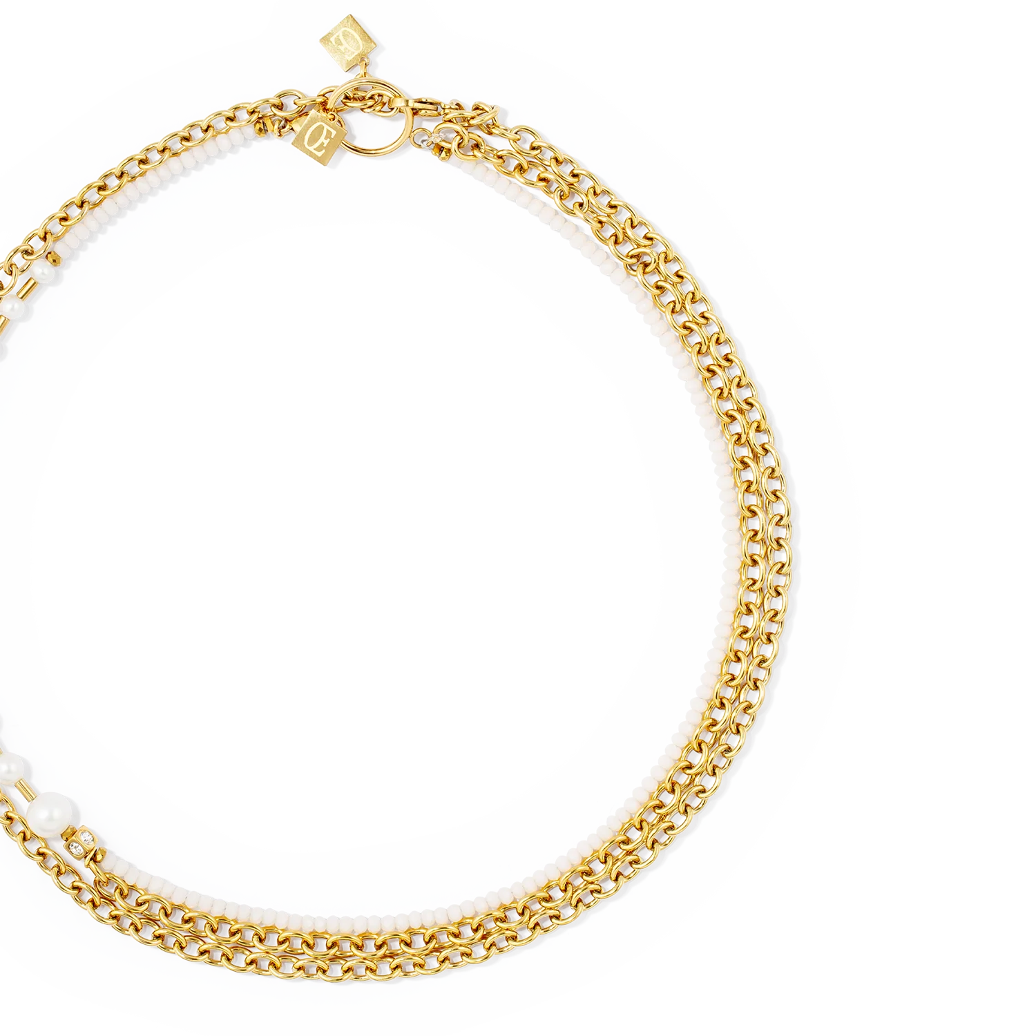 Collier Chain & Pearl Fever blanc-or - Image 2
