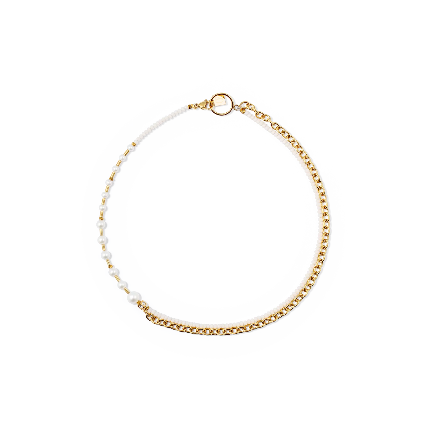 Collier Chain & Pearl Fever blanc-or - Image 5
