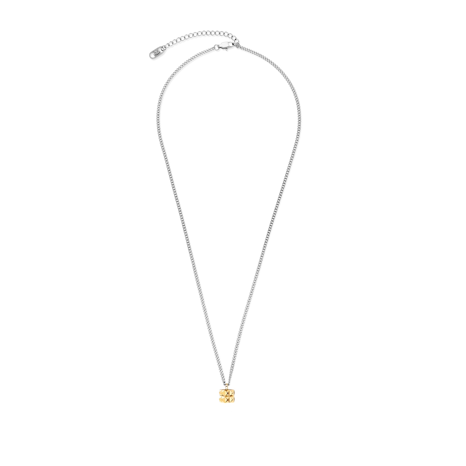 Collier Chain Spikes Cube Solo or-argent