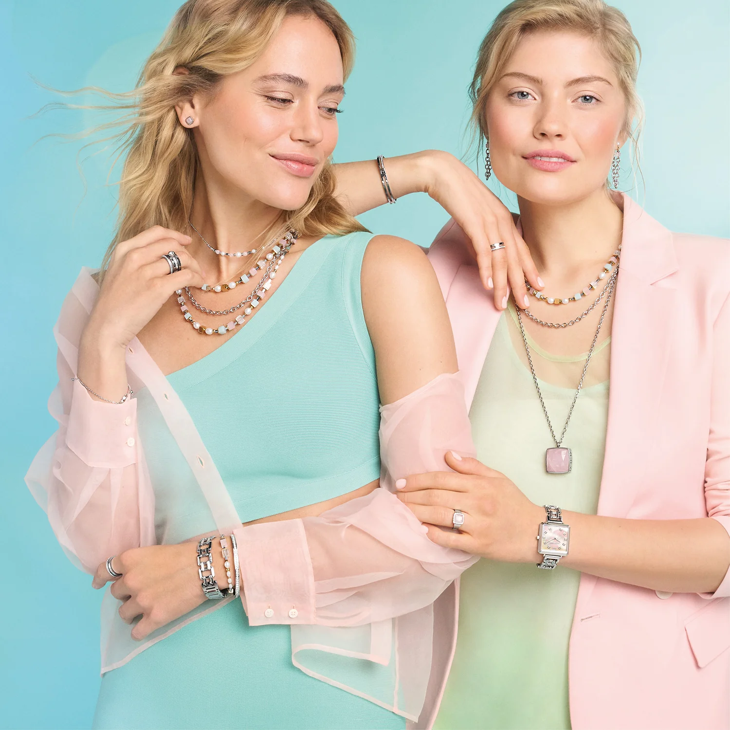 Collier Classic Romantic Cubes & Pearls bicolor - Image 4