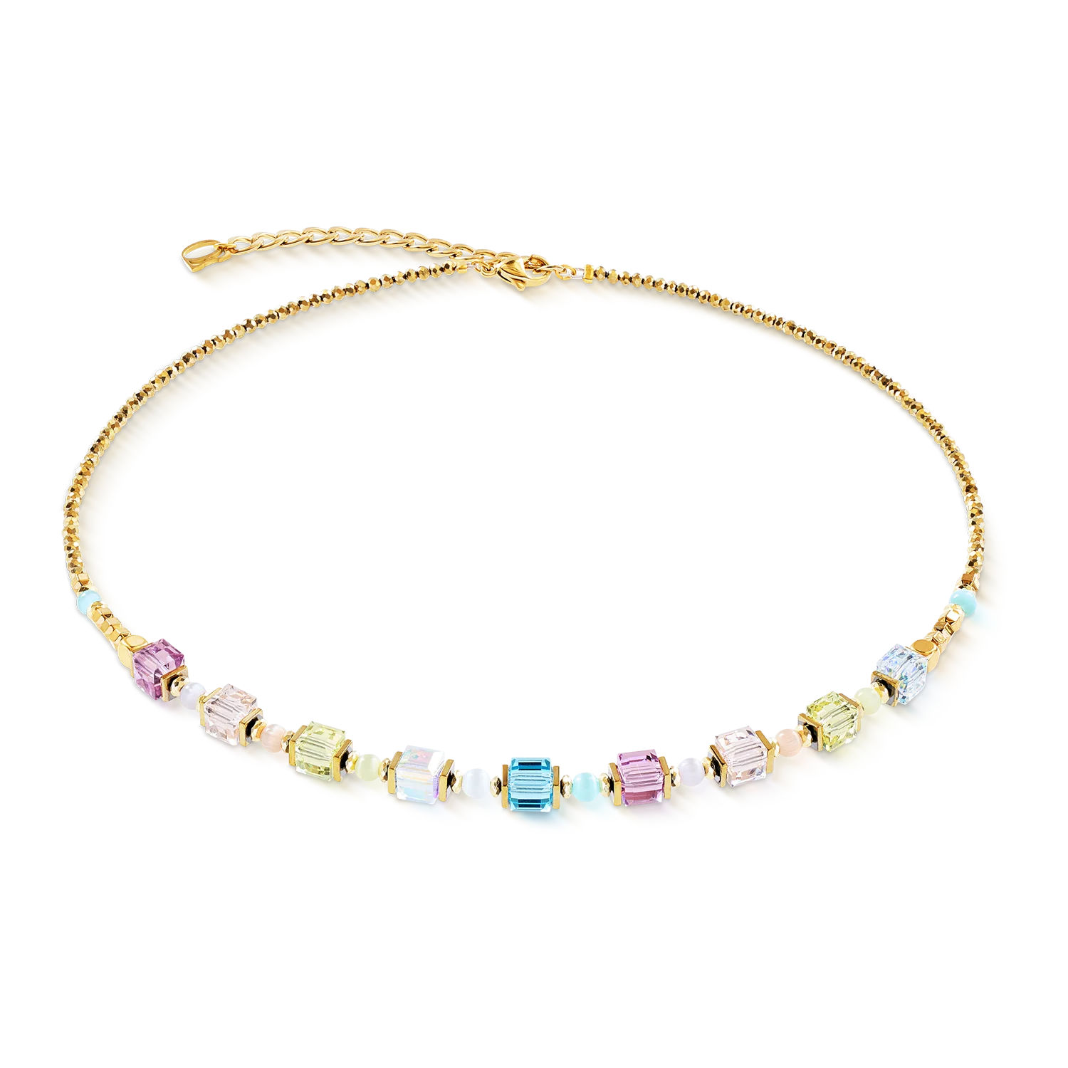 Collier Cube Aura pastel or
