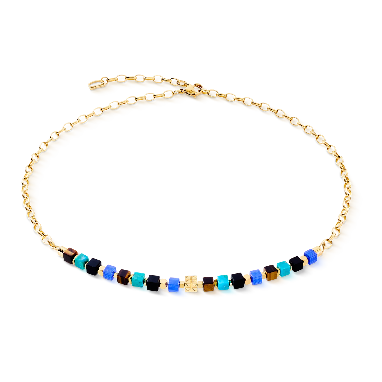 Collier Cube Mosaic Lagoon or