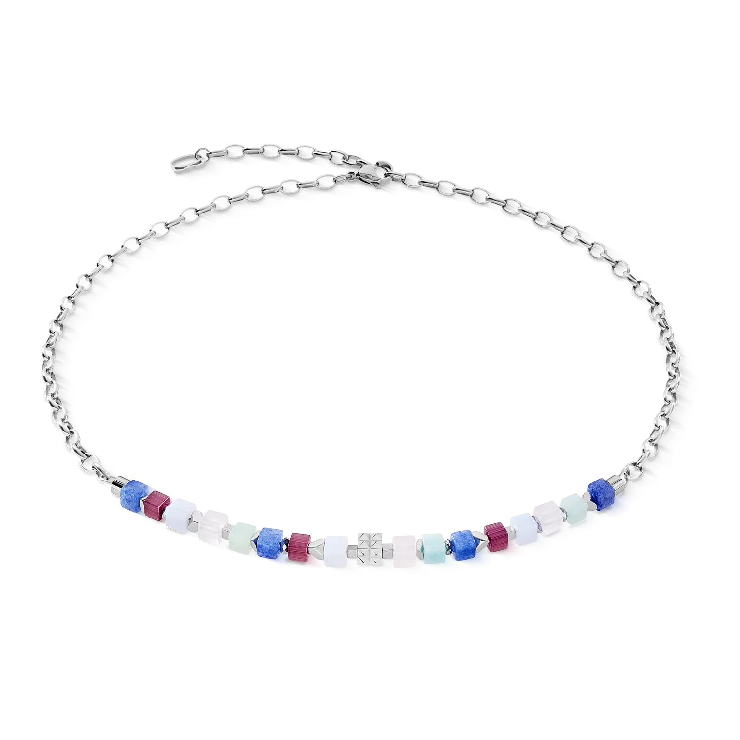 Collier Cube Mosaic Lumina argent