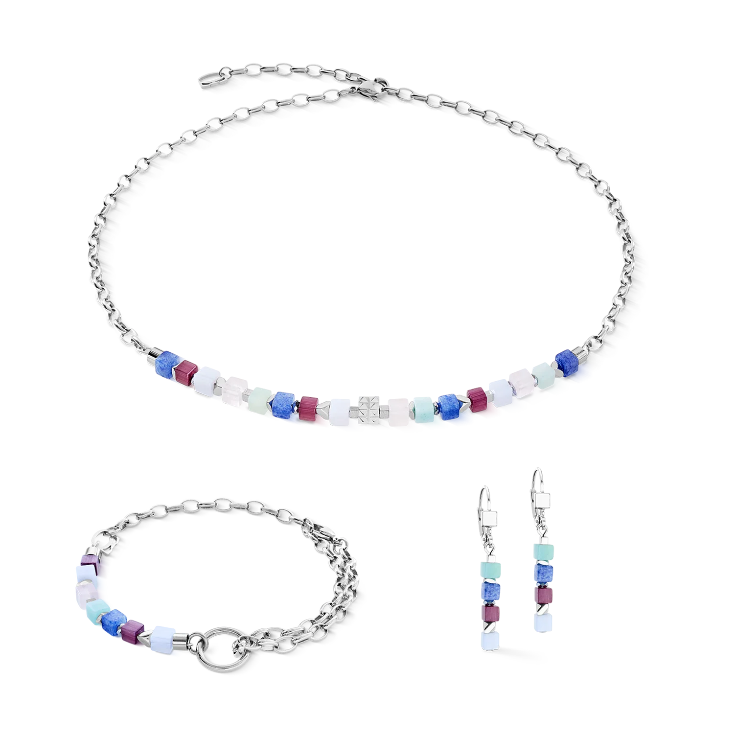 Collier Cube Mosaic Lumina argent - Image 3
