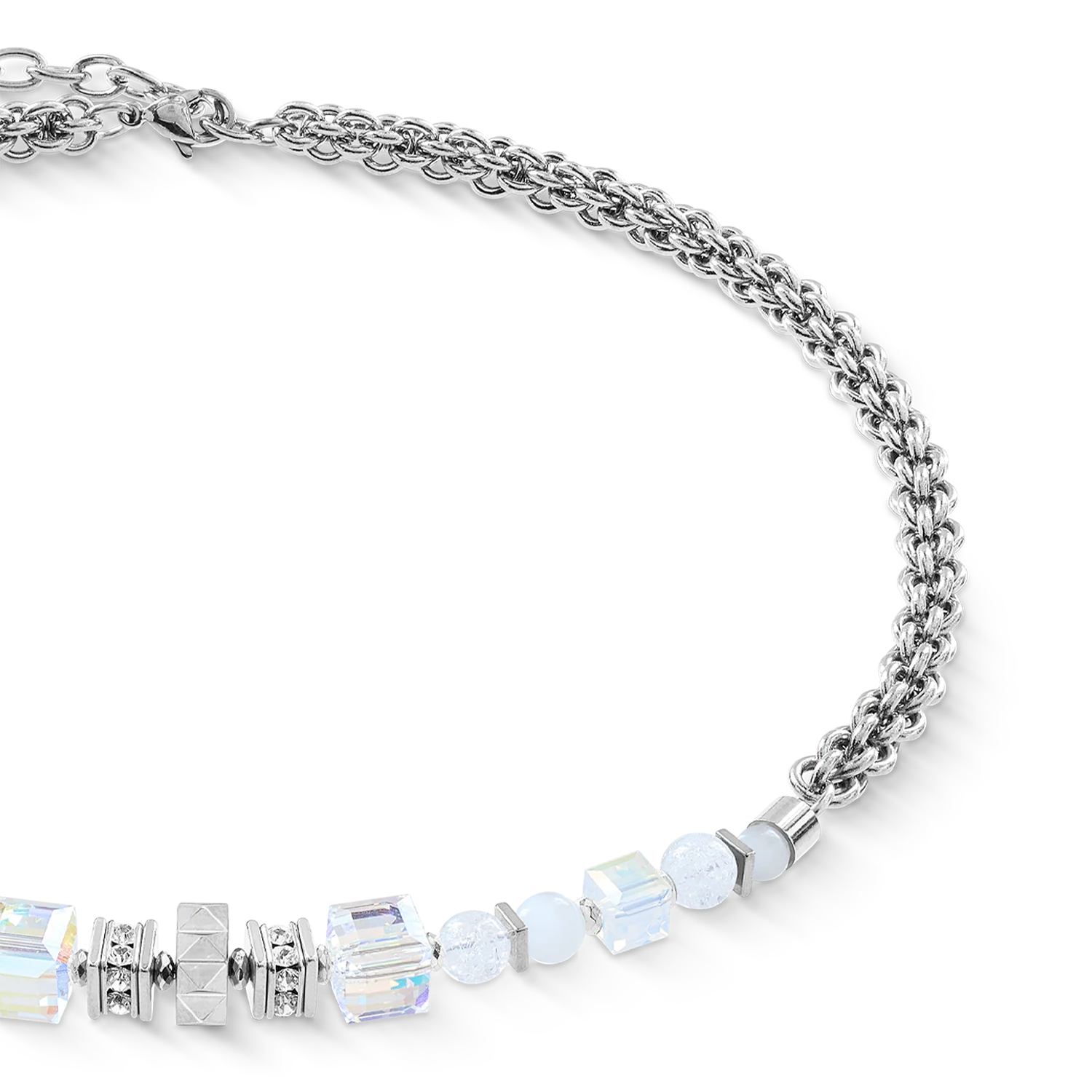 Collier Cube Nexus argent blanc - Image 2
