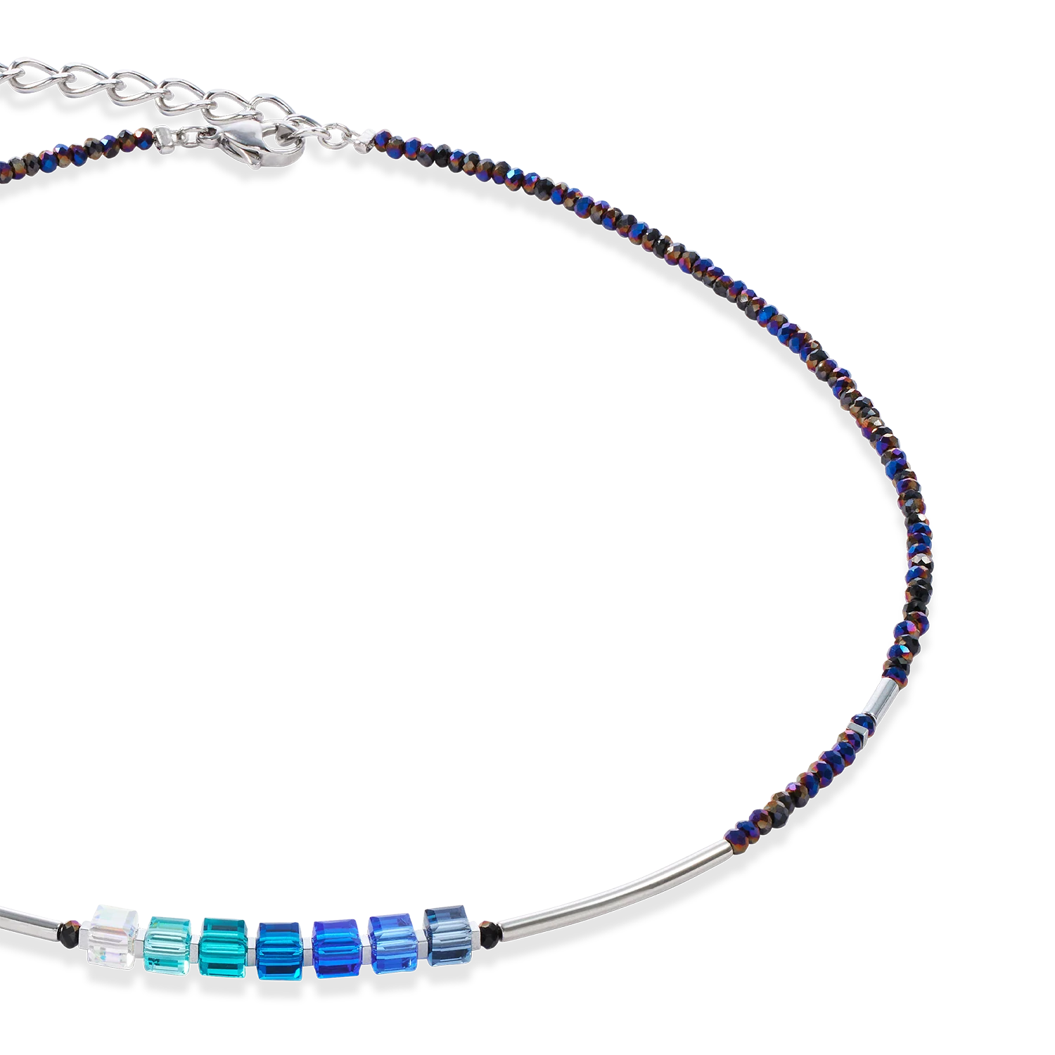 Collier Cube Story Minimalistic Sparkling bleu - Image 2