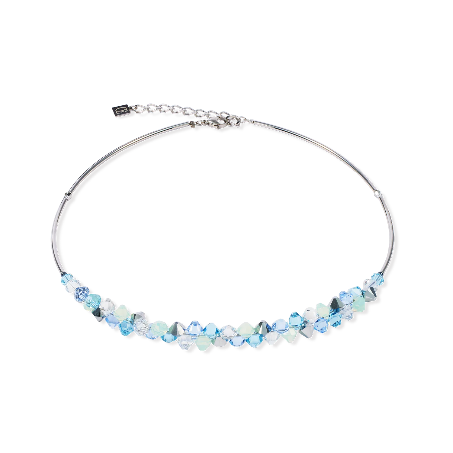Collier Dancing Crystals argent-bleu
