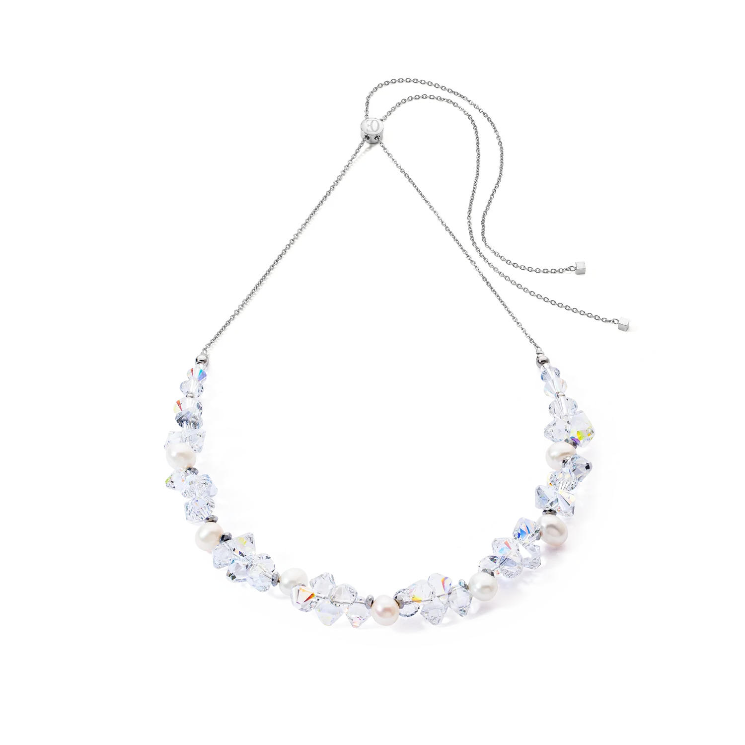Collier Dancing Crystals & Pearls argent