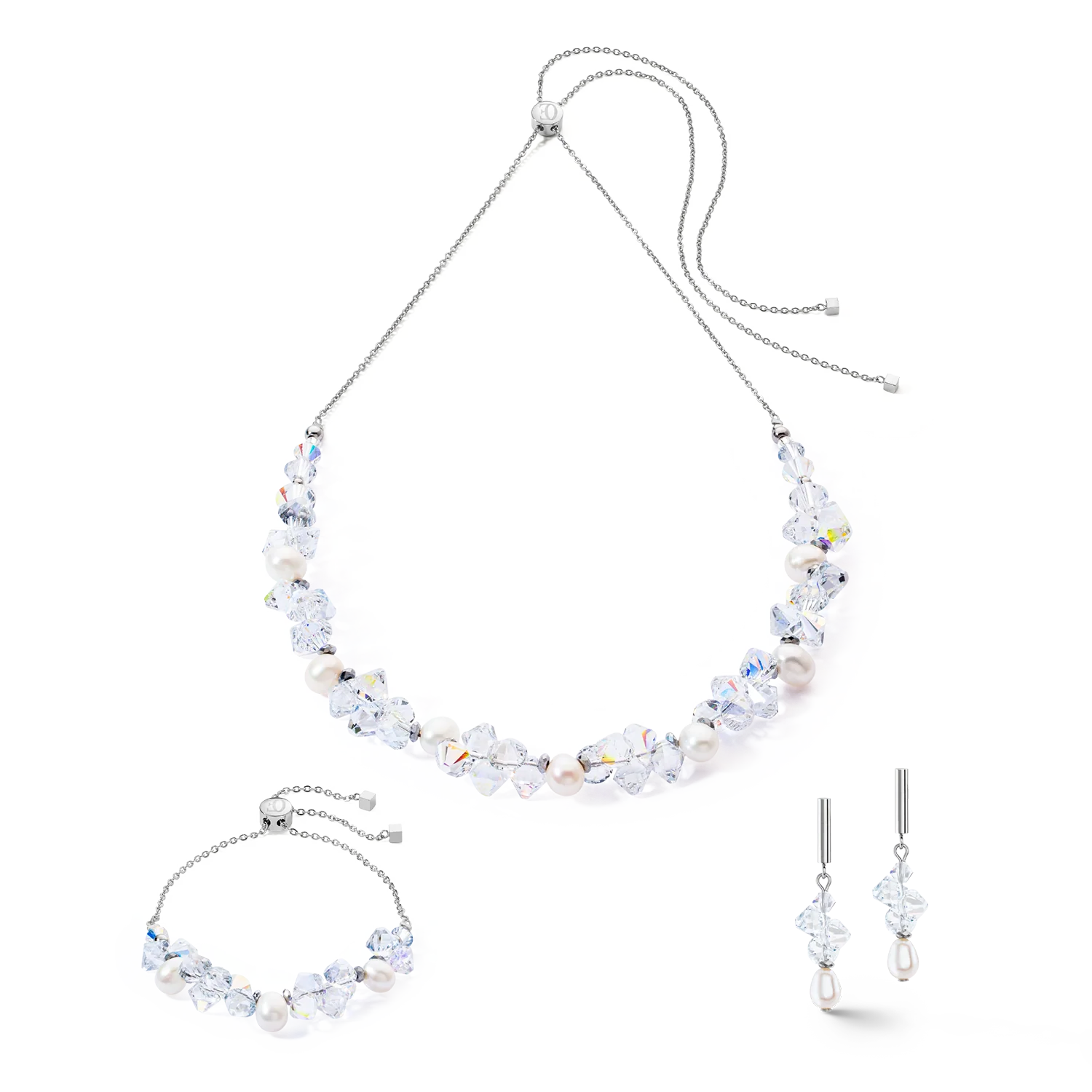 Collier Dancing Crystals & Pearls argent - Image 3