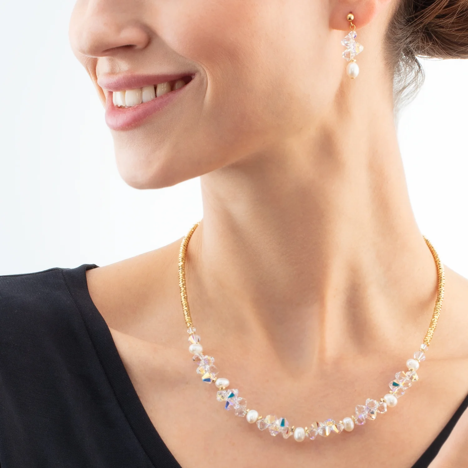 Collier Dancing Crystals & Pearls or - Image 4