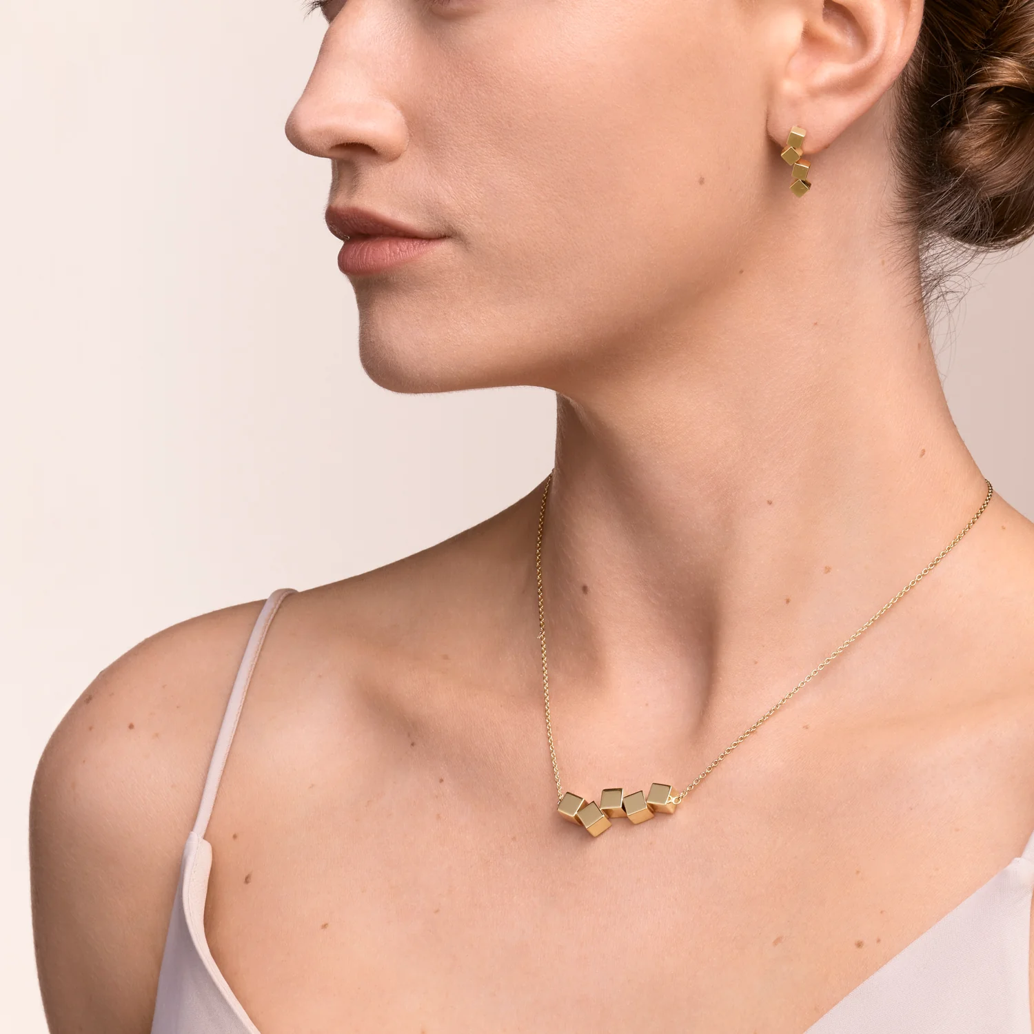 Collier Dancing GeoCUBE® acier or - Image 4