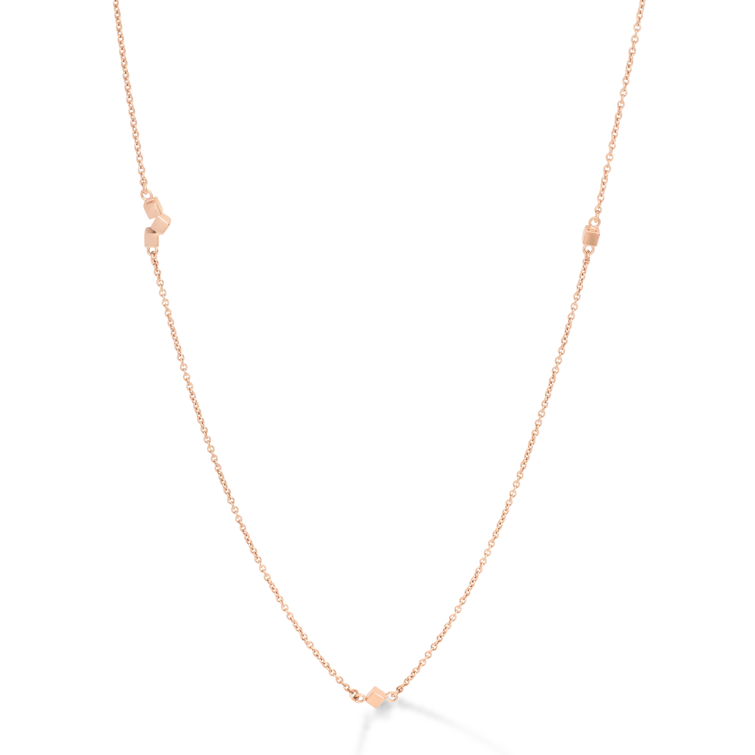 Collier Dancing GeoCUBE® small chain long acier or rose - Image 3