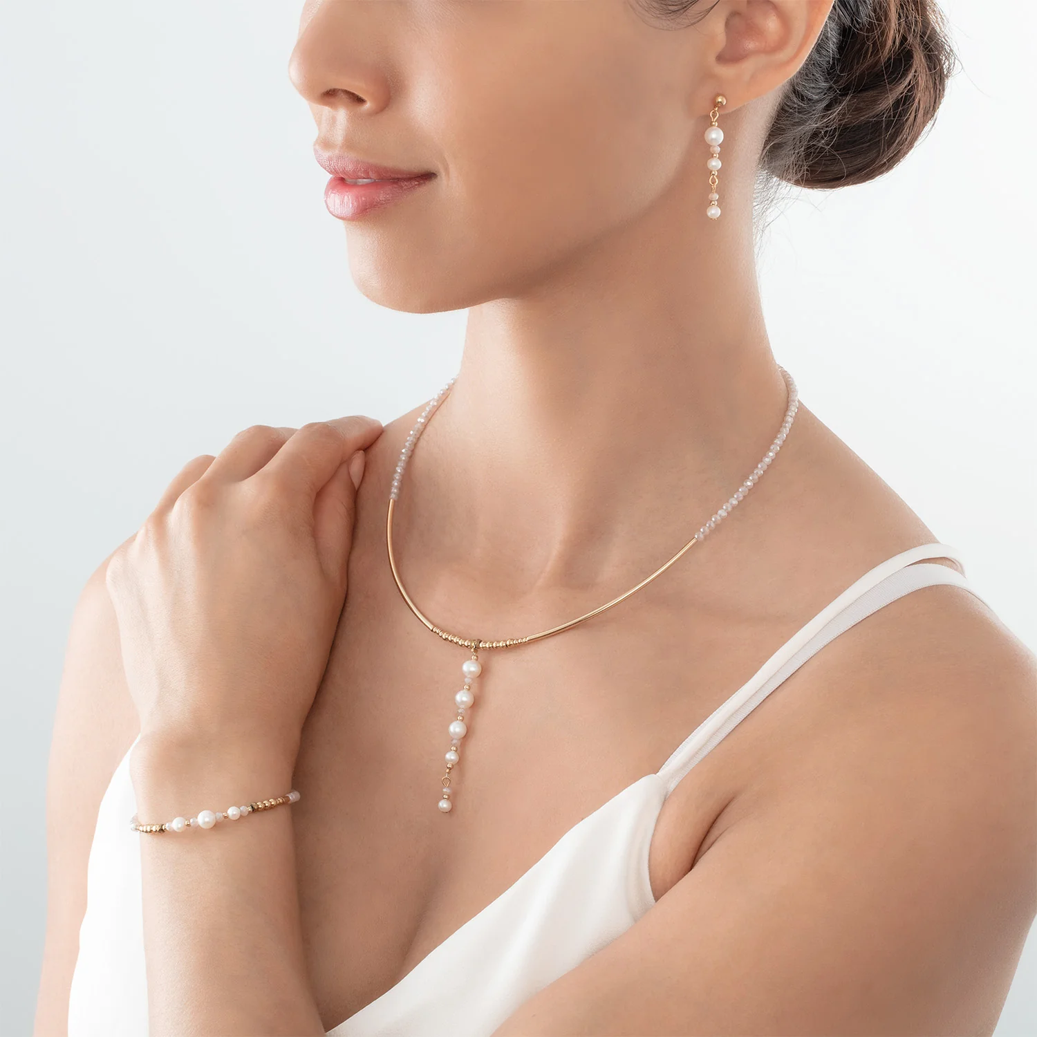 Collier Drops Perles d'eau douce or - Image 3